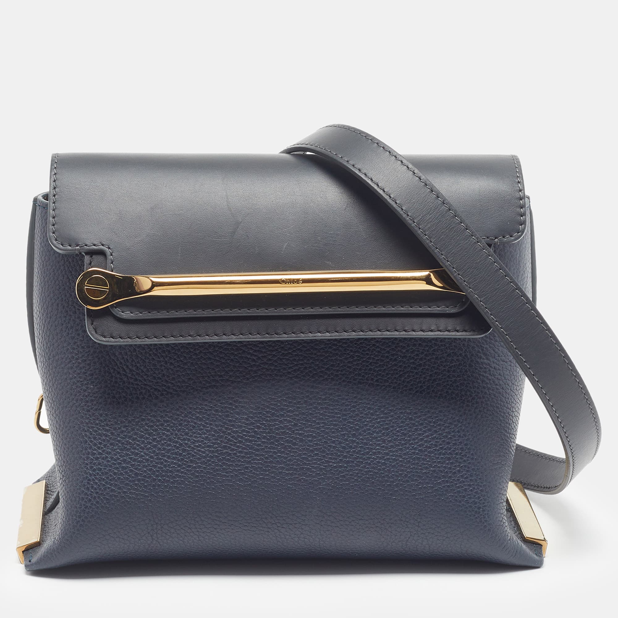 Chloé Clare Small Blue Leather Shoulder Bag