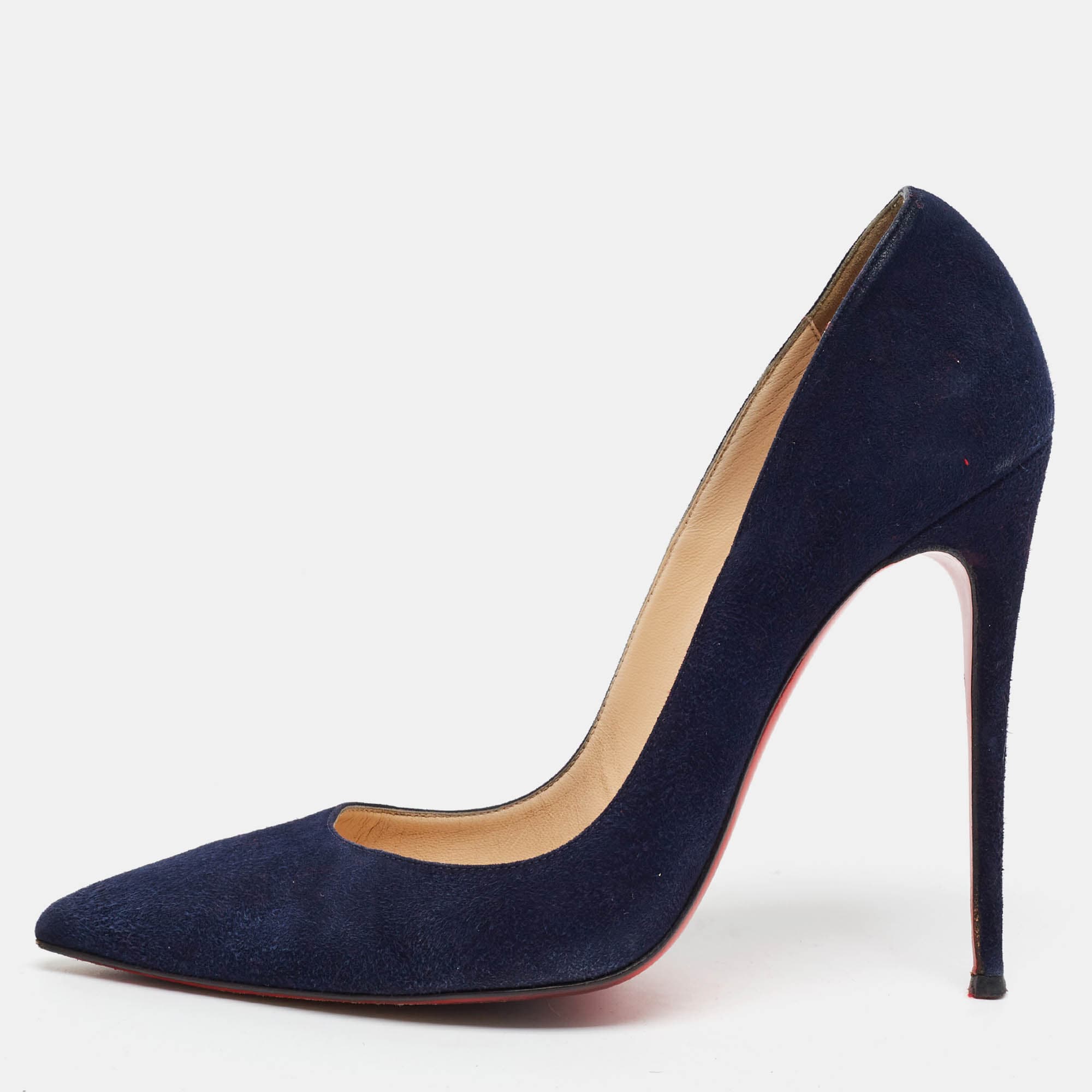 Christian Louboutin So Kate Size 39 Navy Blue Suede Pumps