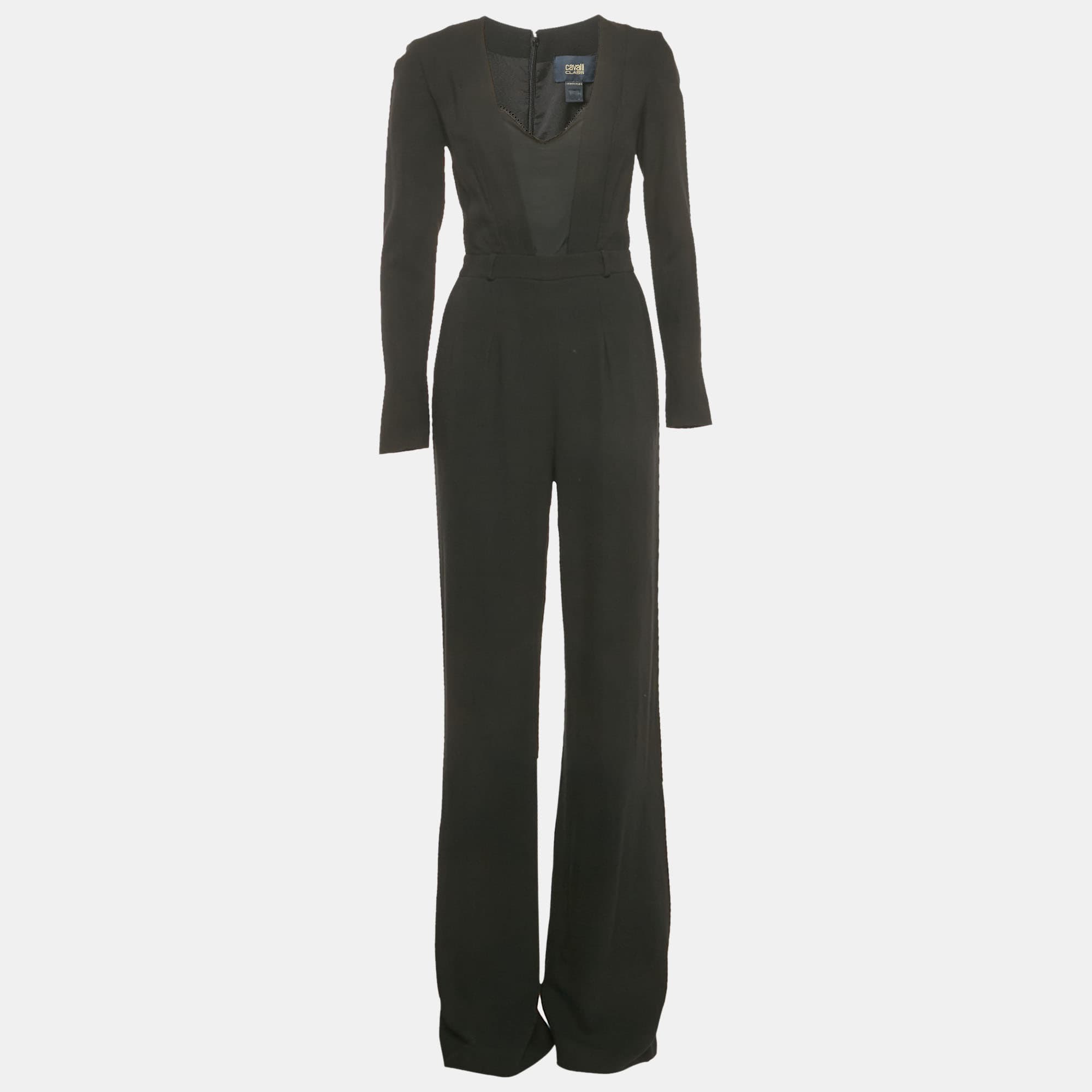Class by Roberto Cavalli Black Wool Blend Jumpsuit S