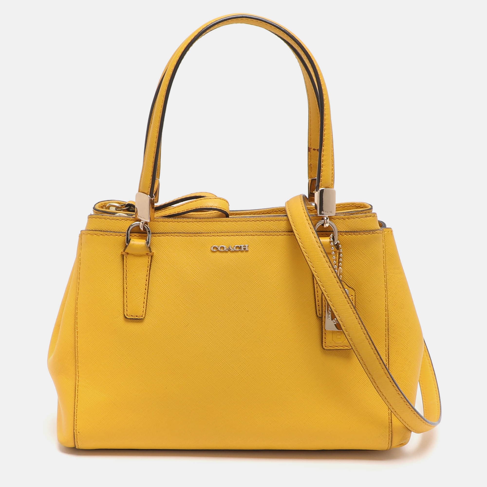 Coach Christie Carryall Mini Yellow Leather Satchel