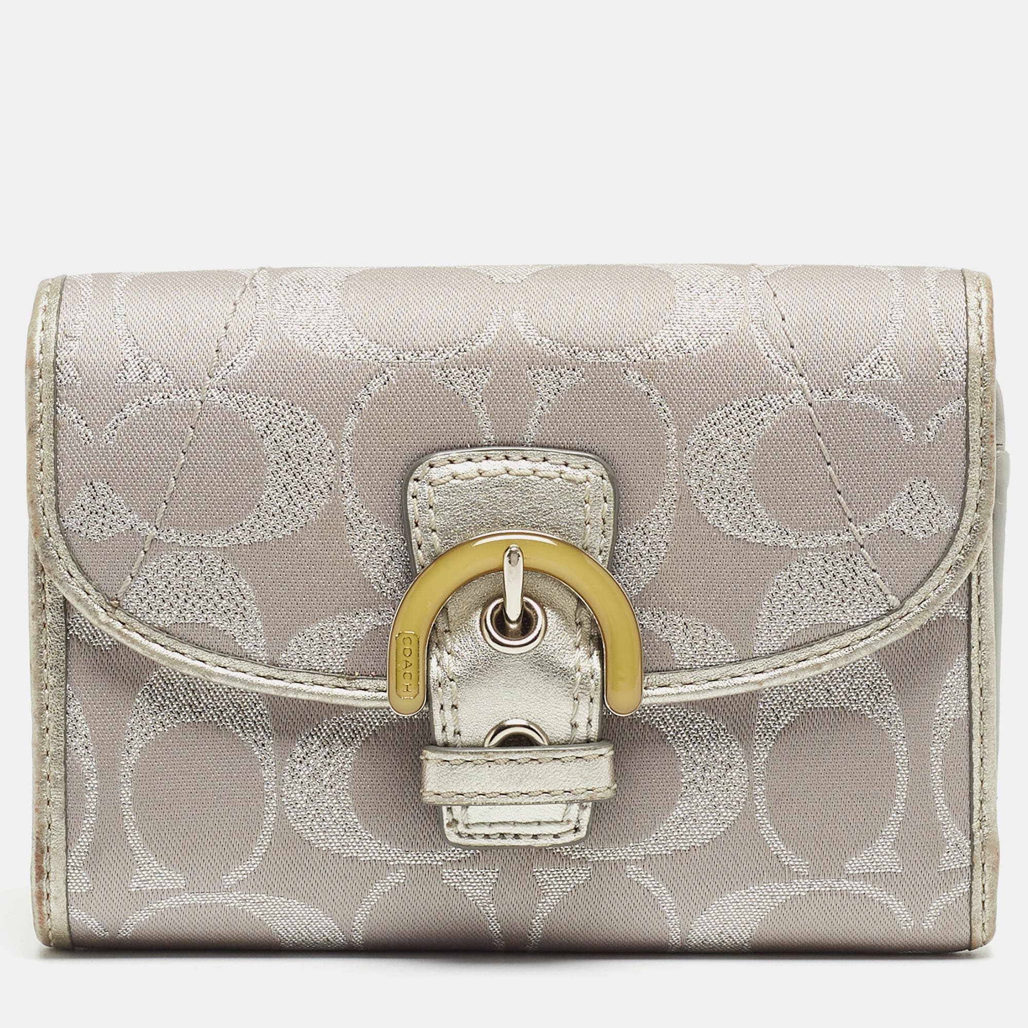 Coach Grey Canvas and Leather Wallets