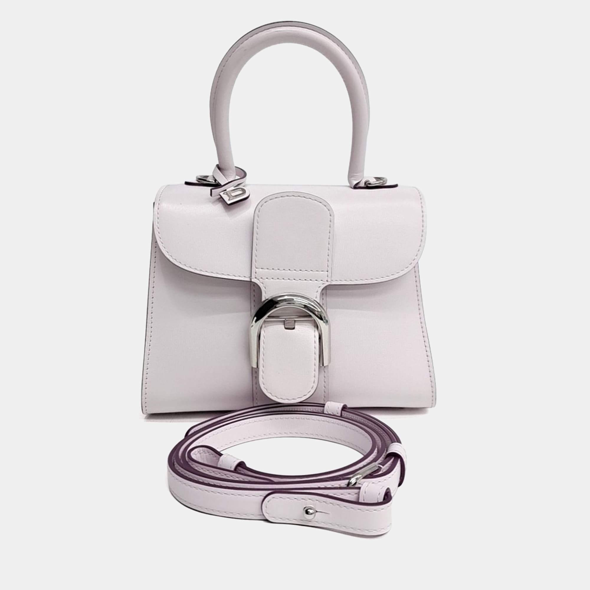 Delvaux Brillant Mini Box Light Purple Leather Top Handle Bag
