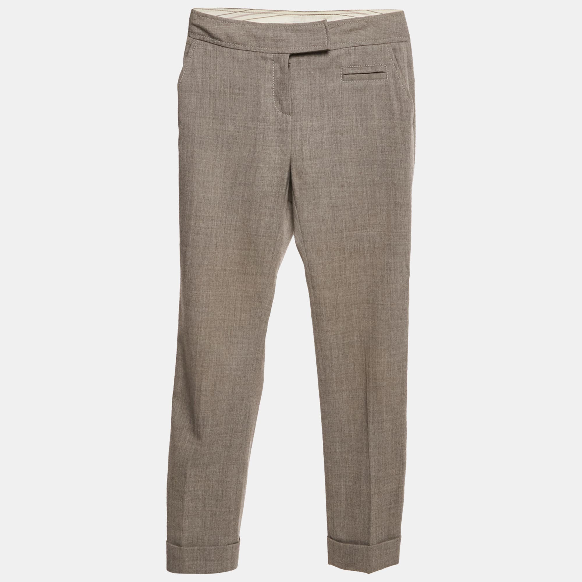 Diane Von Furstenberg Grey Wool Nicollete Trouser S