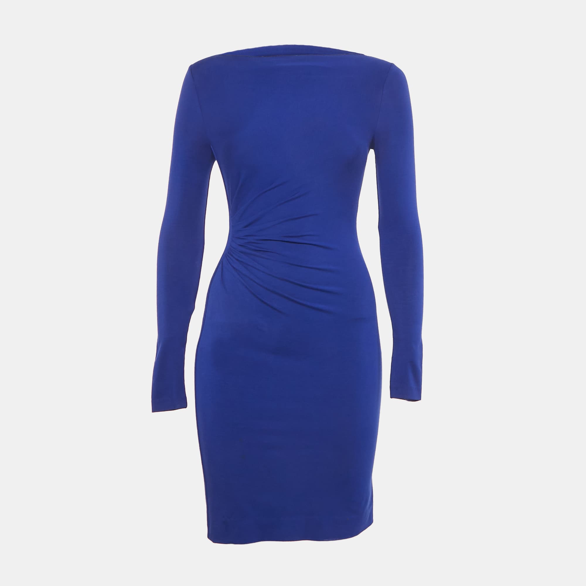 Diane Von Furstenberg Blue Knit Pleat Detail Lali Mini Dress XS