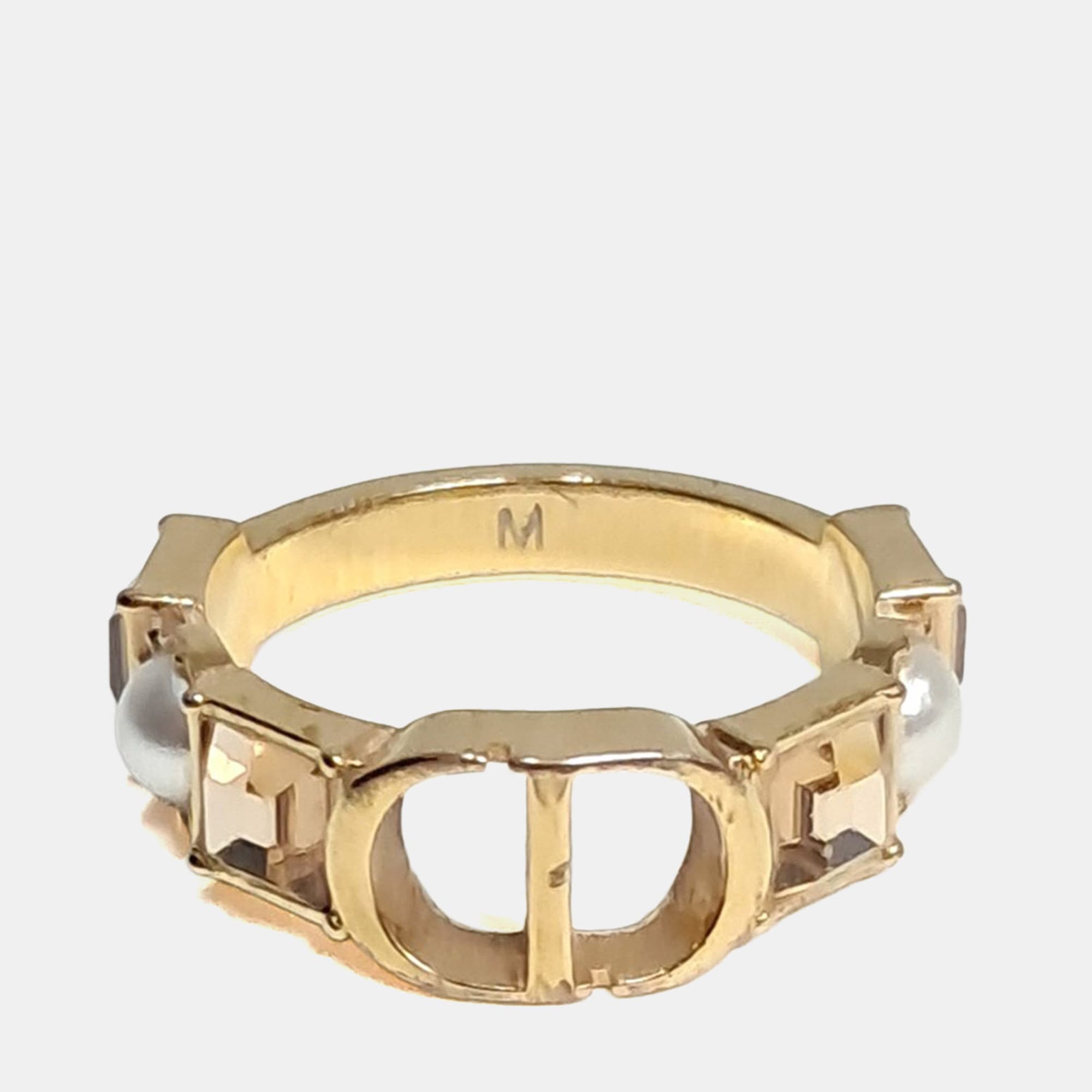 Dior Gold Tone Metal Ring M