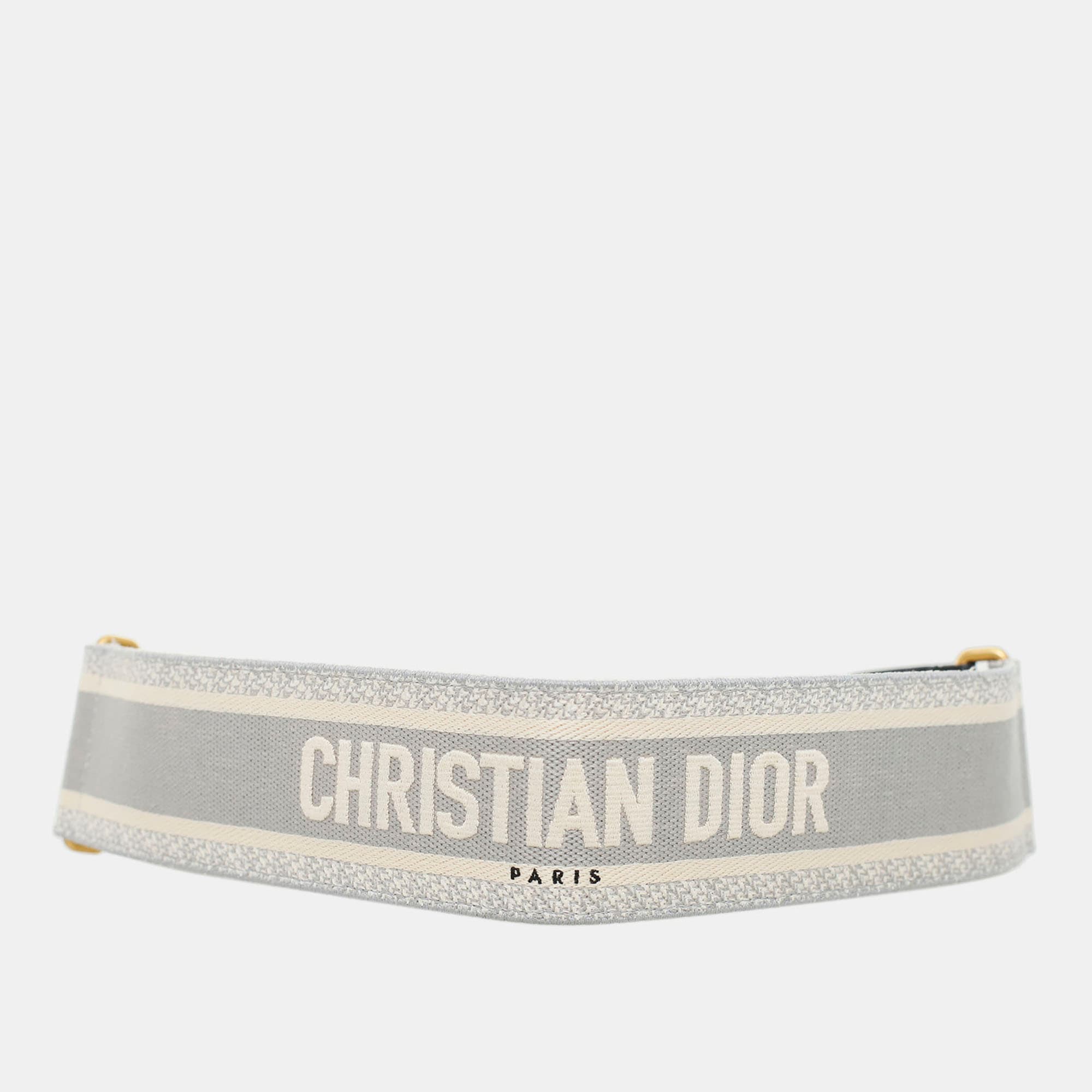 Dior Logo Embroidered Canvas Belt