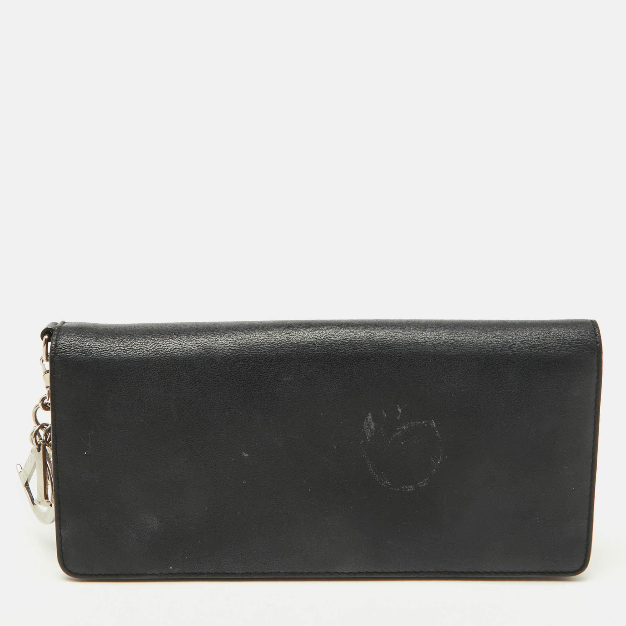 Dior Diorissimo Black Leather Continental Wallet