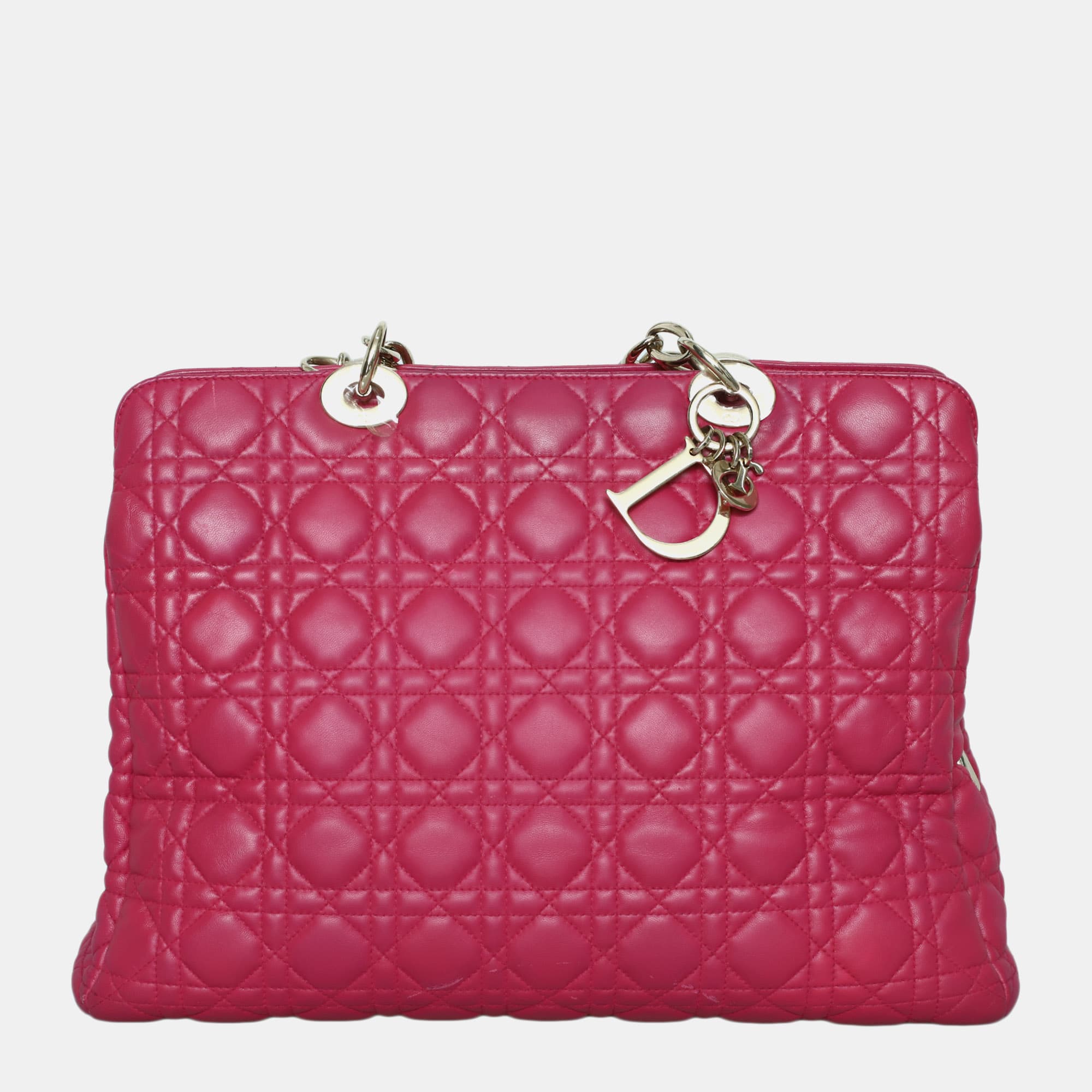 Dior Soft Cannage Large Pink Leather Shoulder Bag