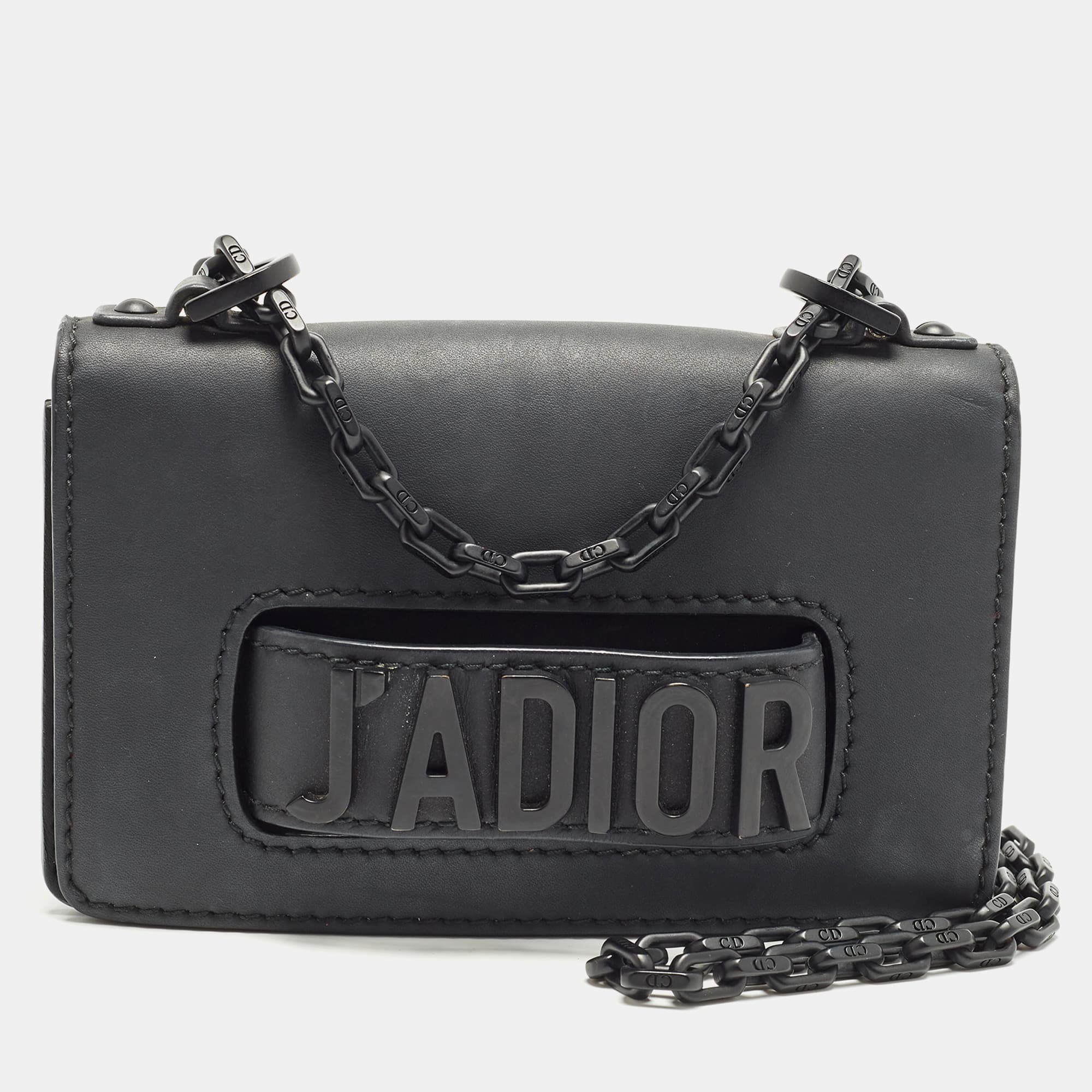 Dior J'Adior Chain Mini Black Leather Bag