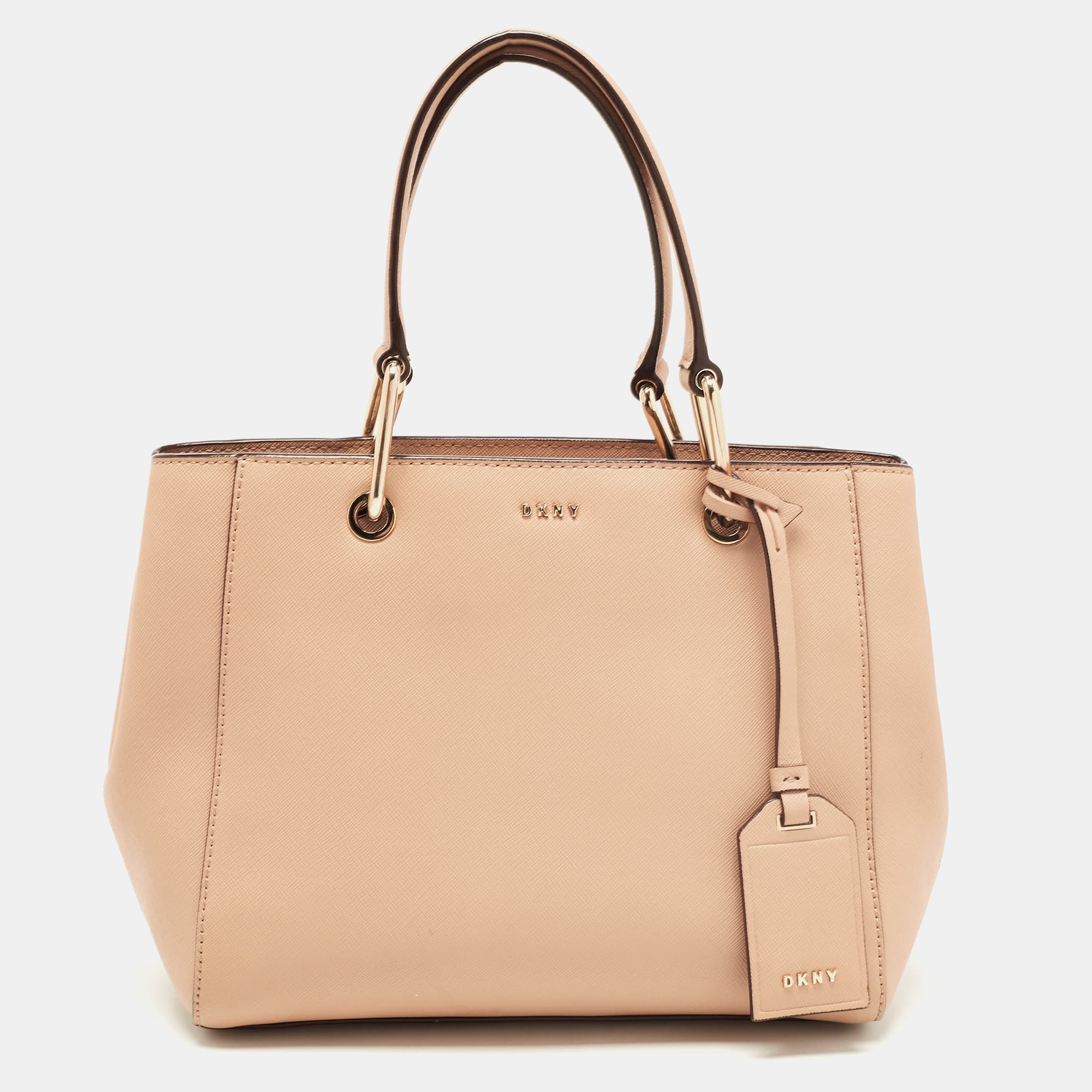 Dkny Beige Leather Tote Bag