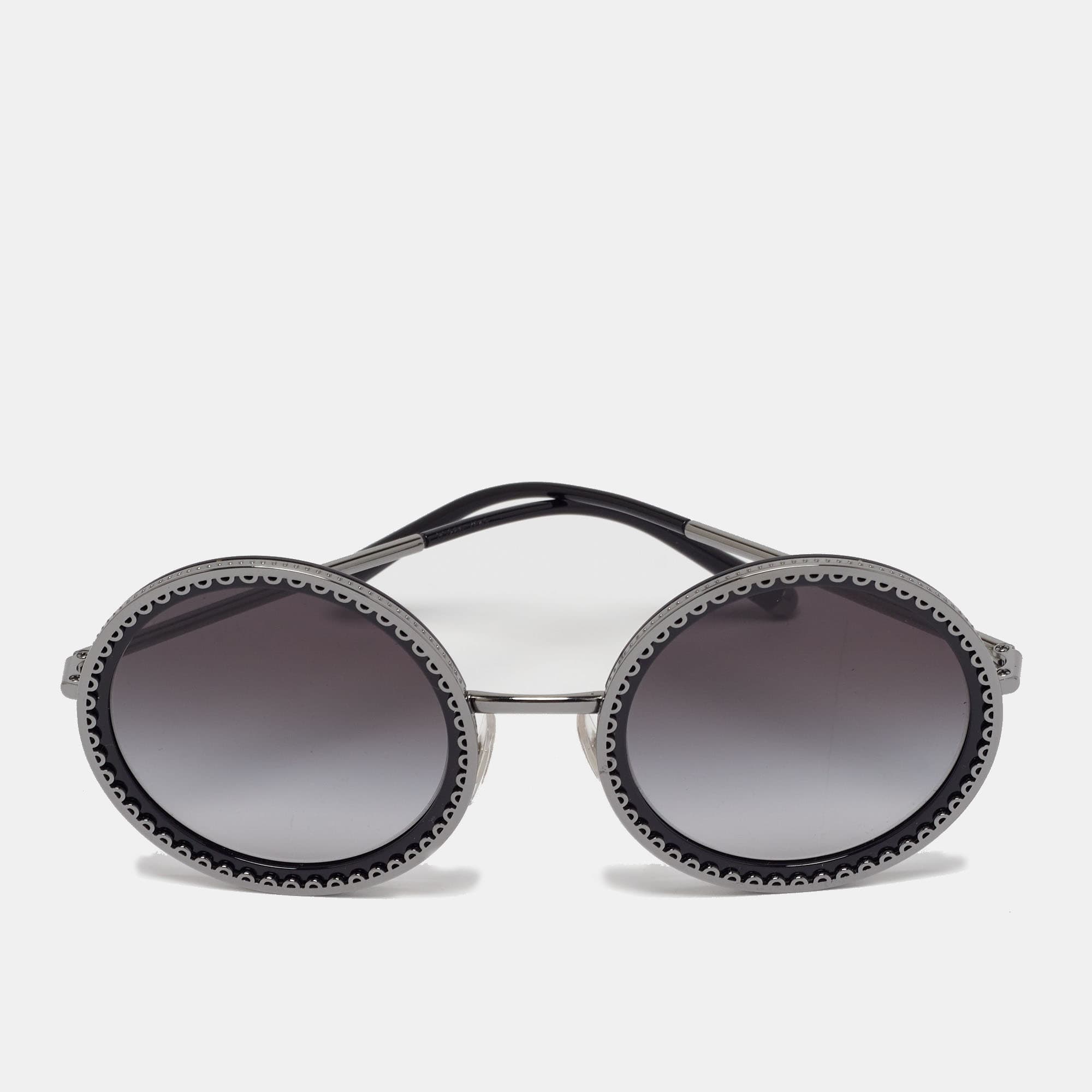 Dolce & Gabbana Black Gradient DG2211 Frame Round Sunglasses