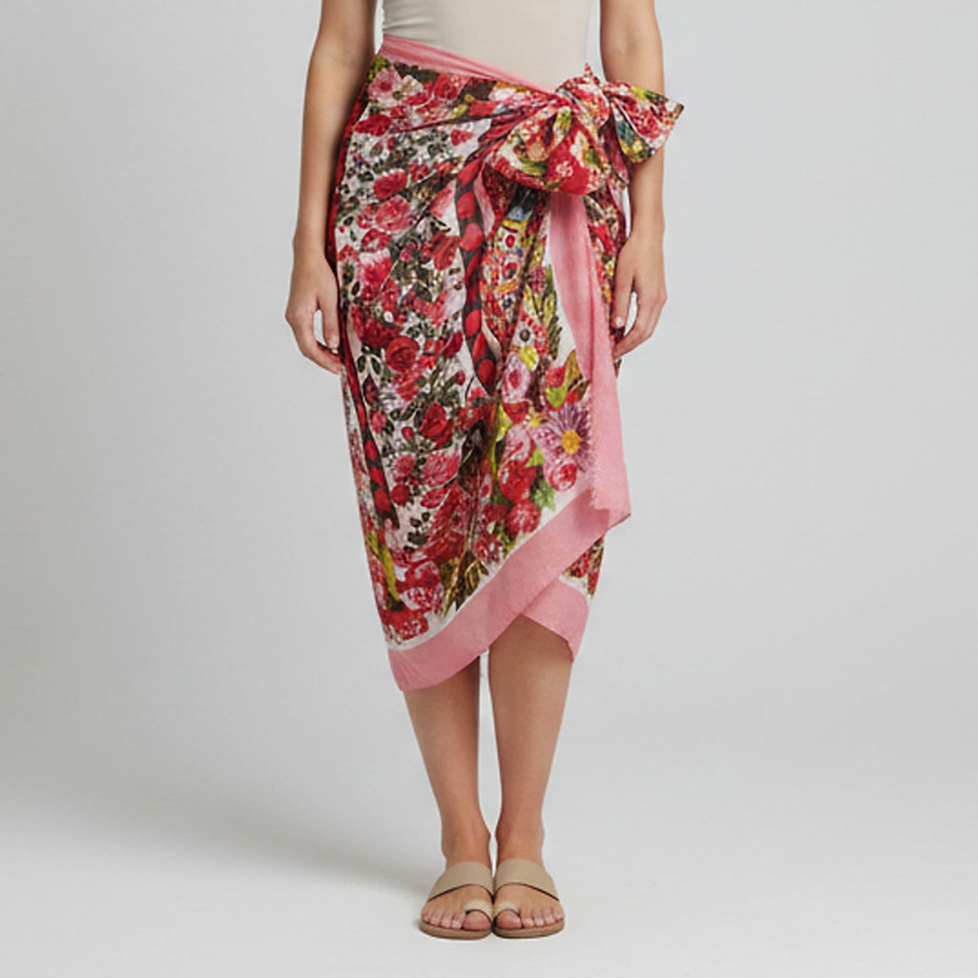 Dolce & Gabbana Multicolor Floral Print Cotton Pareo One Size