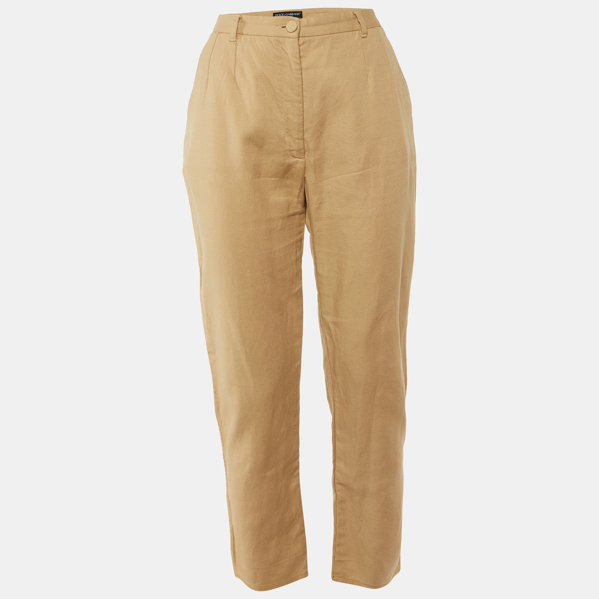 Dolce & Gabbana Beige Cotton Tapered Leg Pants L