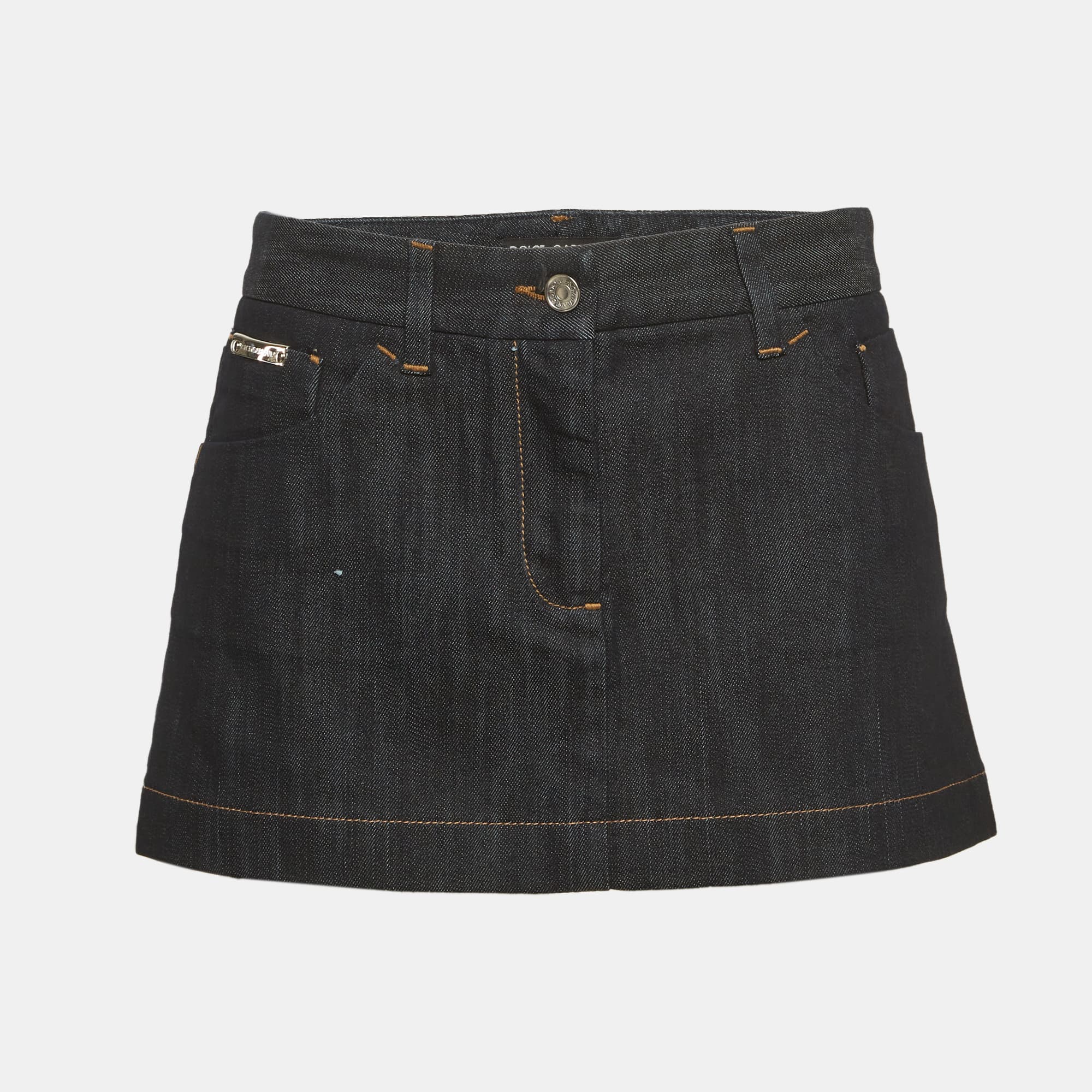 Dolce & Gabbana Indigo Denim Mini Skirt M/Waist 32"