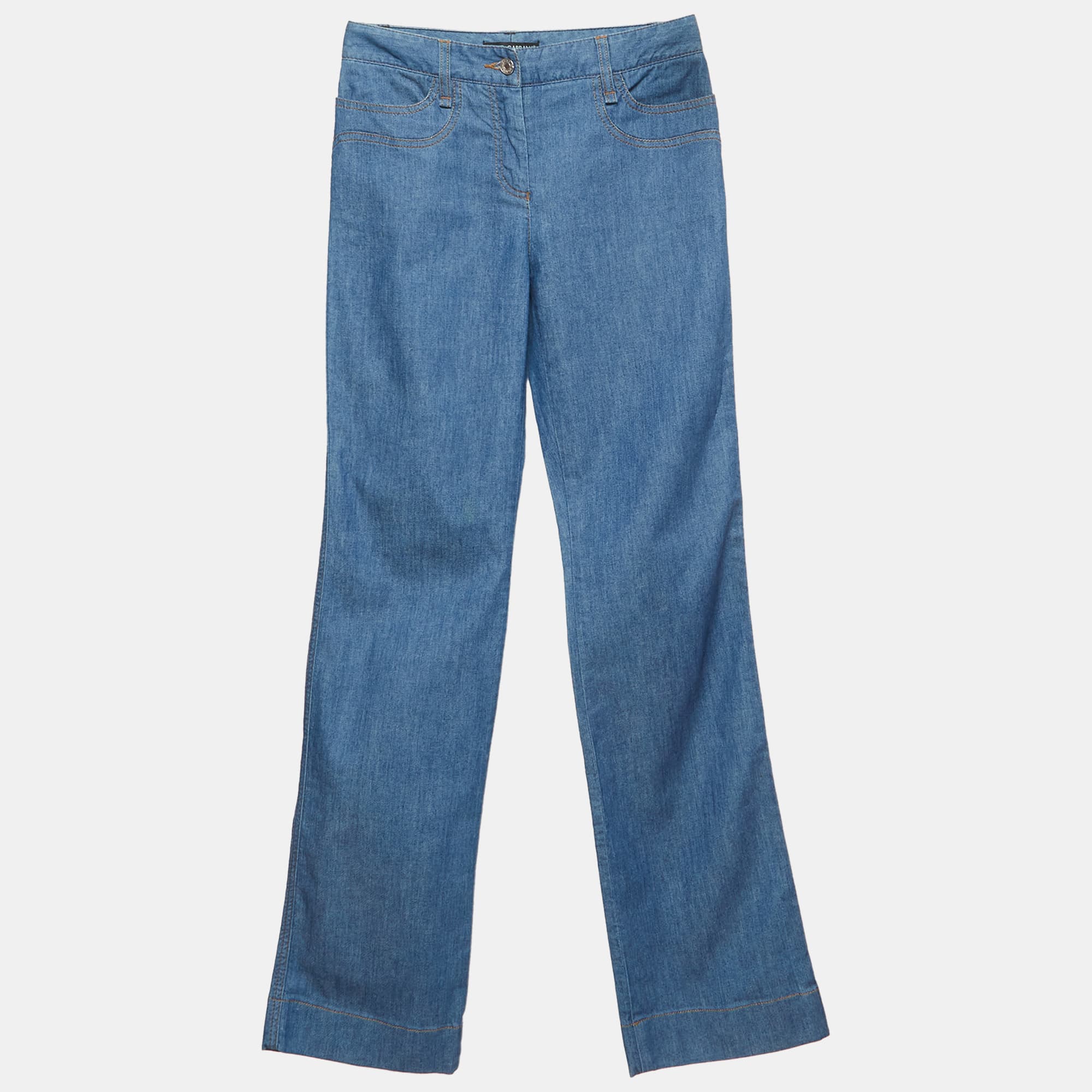 Dolce & Gabbana Blue Denim Straight Leg Jeans S/Waist 28"