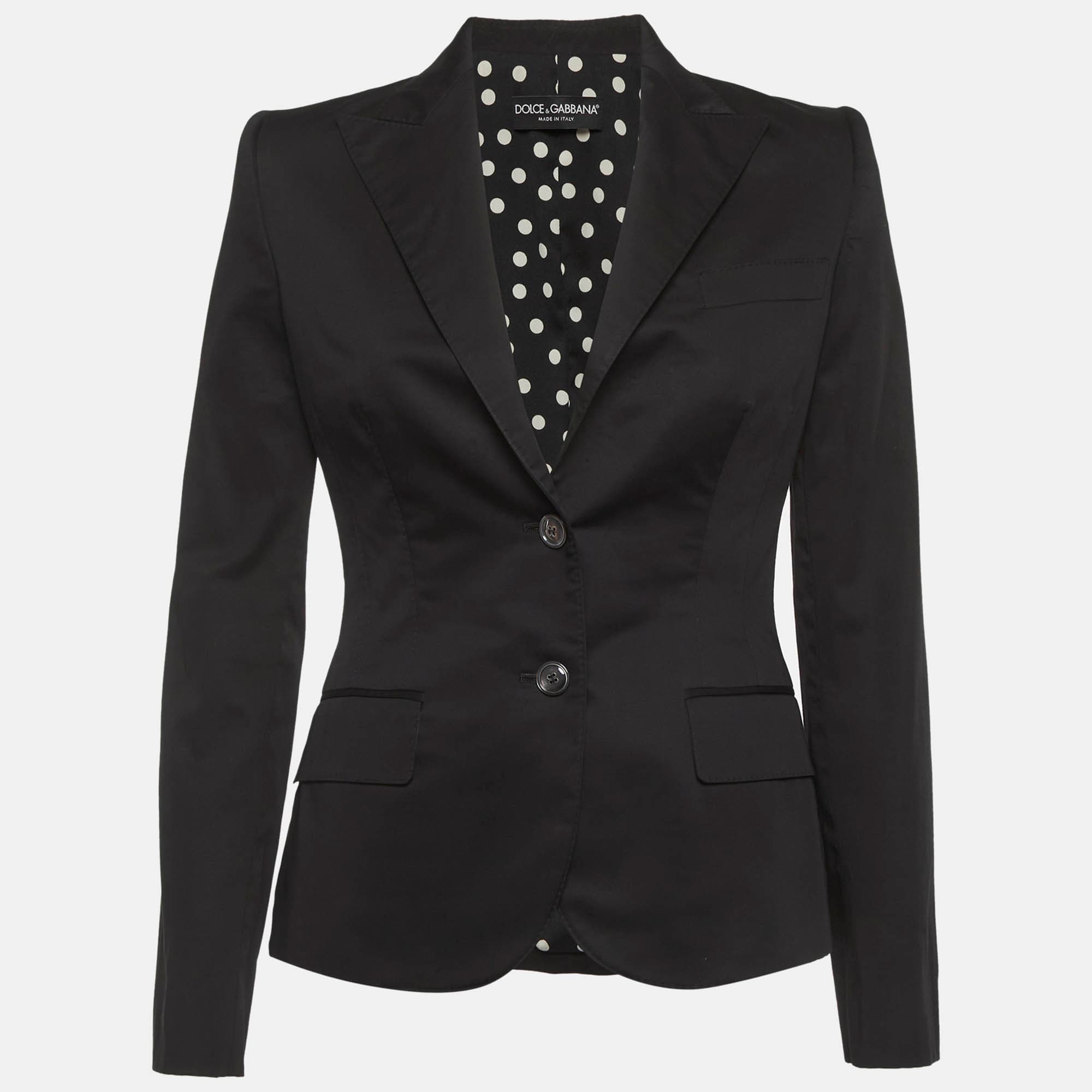 Dolce & Gabbana Black Single Breasted Blazer S
