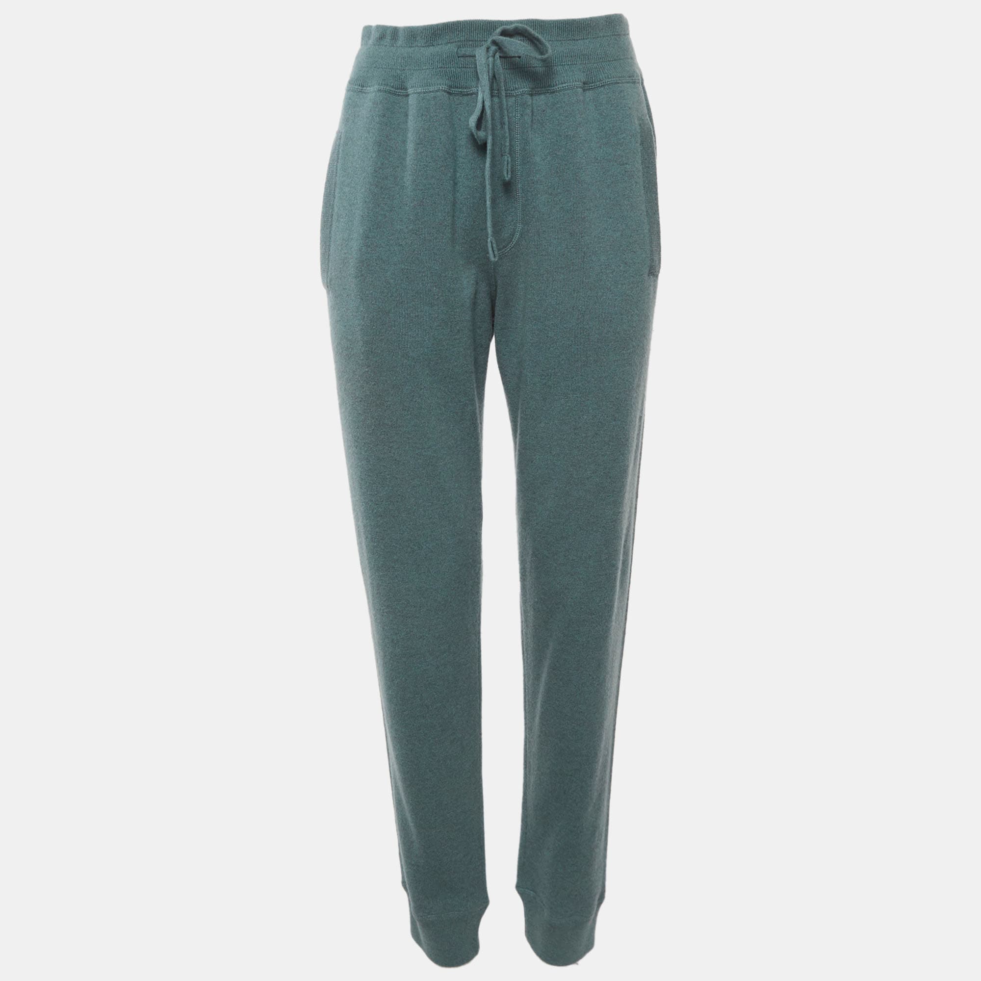 Dolce & Gabbana Sage Green Cashmere Knit Joggers S