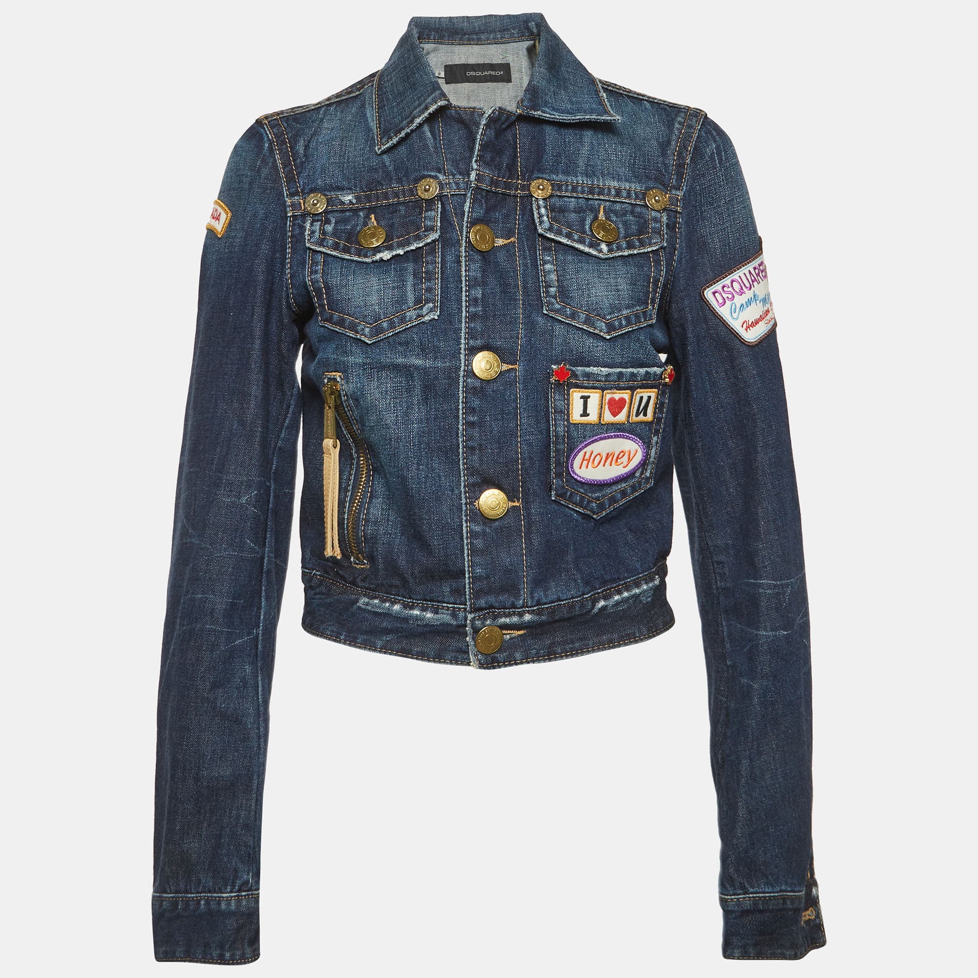 Dsquared2 Blue Embroidered Denim Jacket M