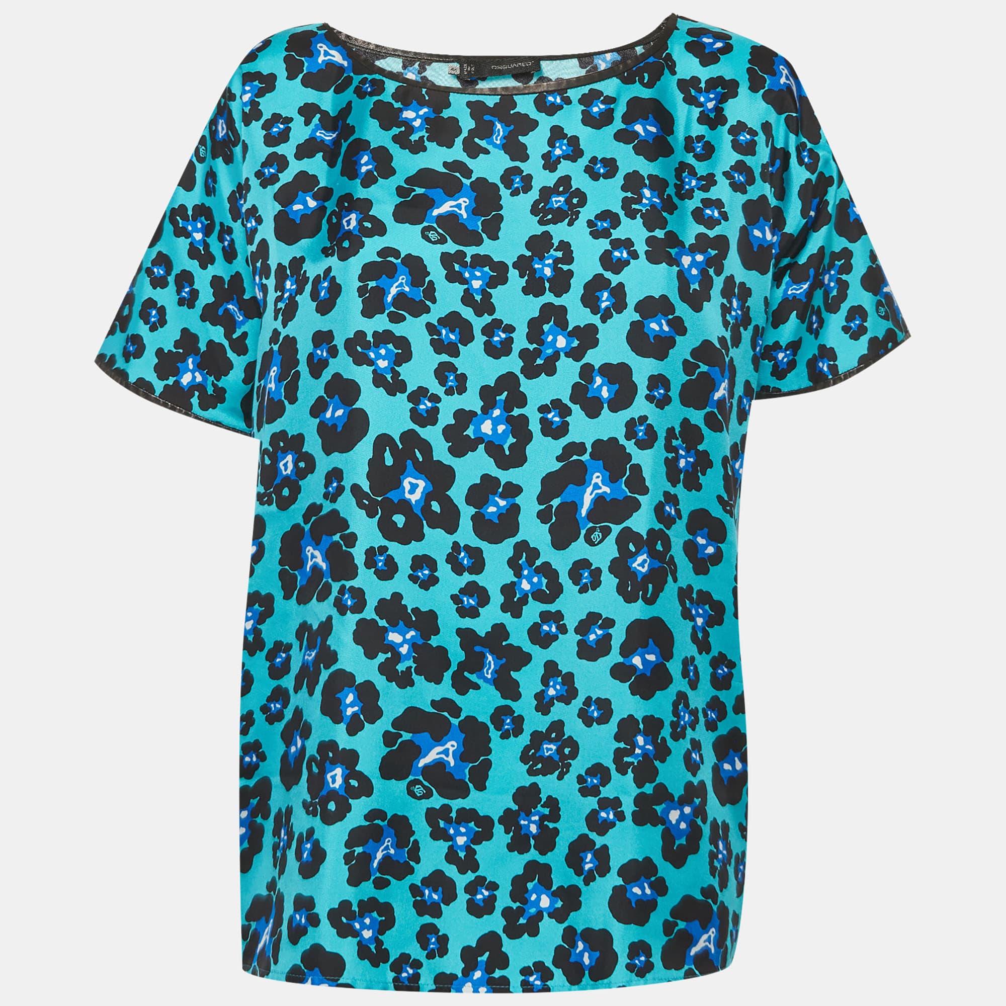 Dsquared2 Blue Floral Print Silk Blouse M