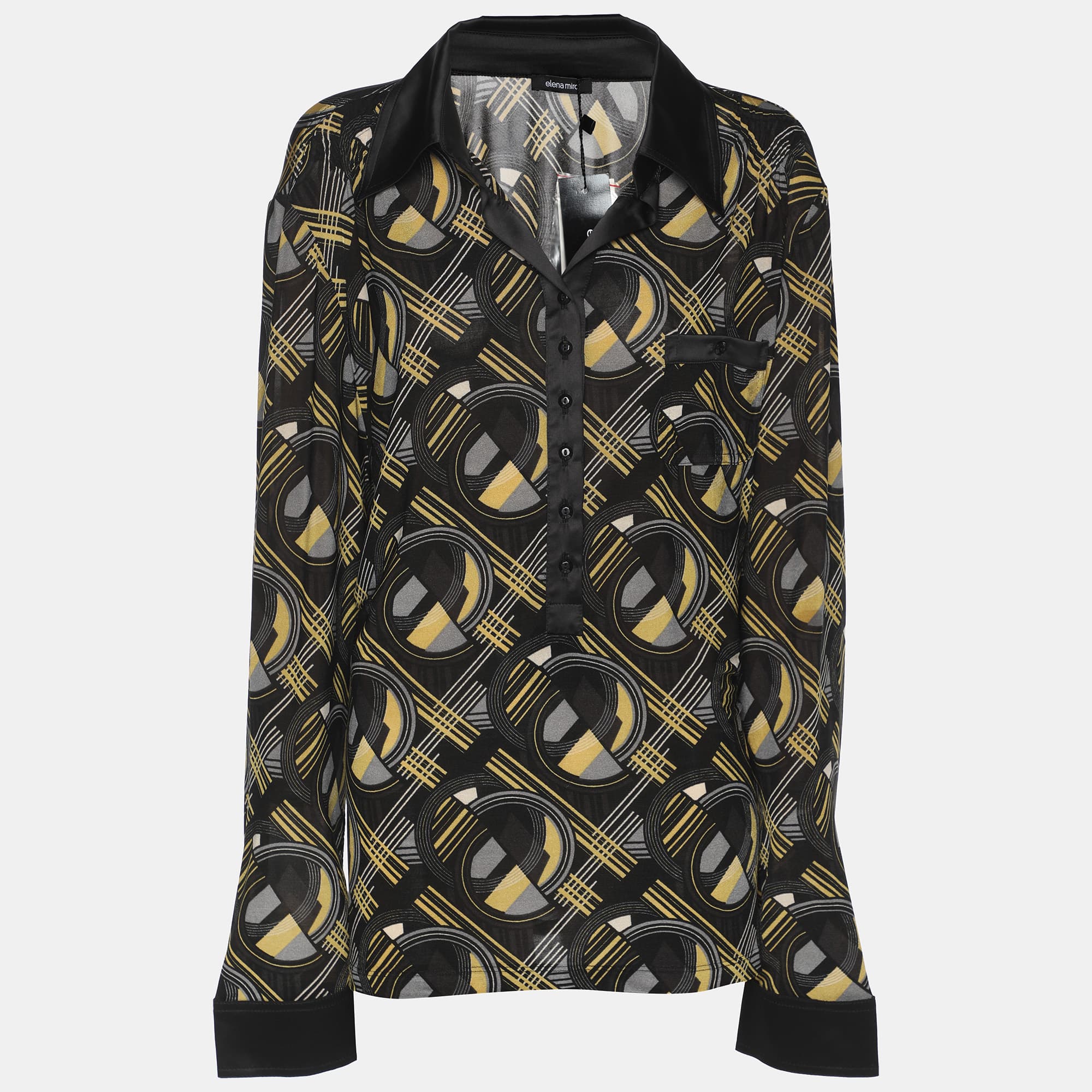 Elena Miro Multicolor Printed Jersey Full Sleeve T-Shirt XXL