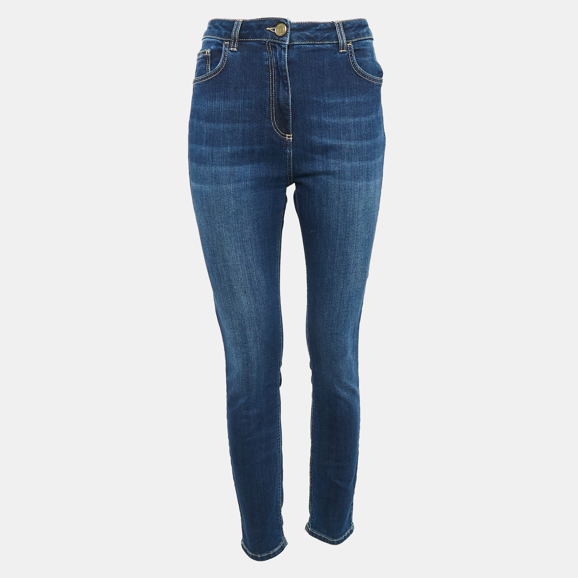 Elisabetta Franchi Blue Denim High Rise Jeans L Waist 31"
