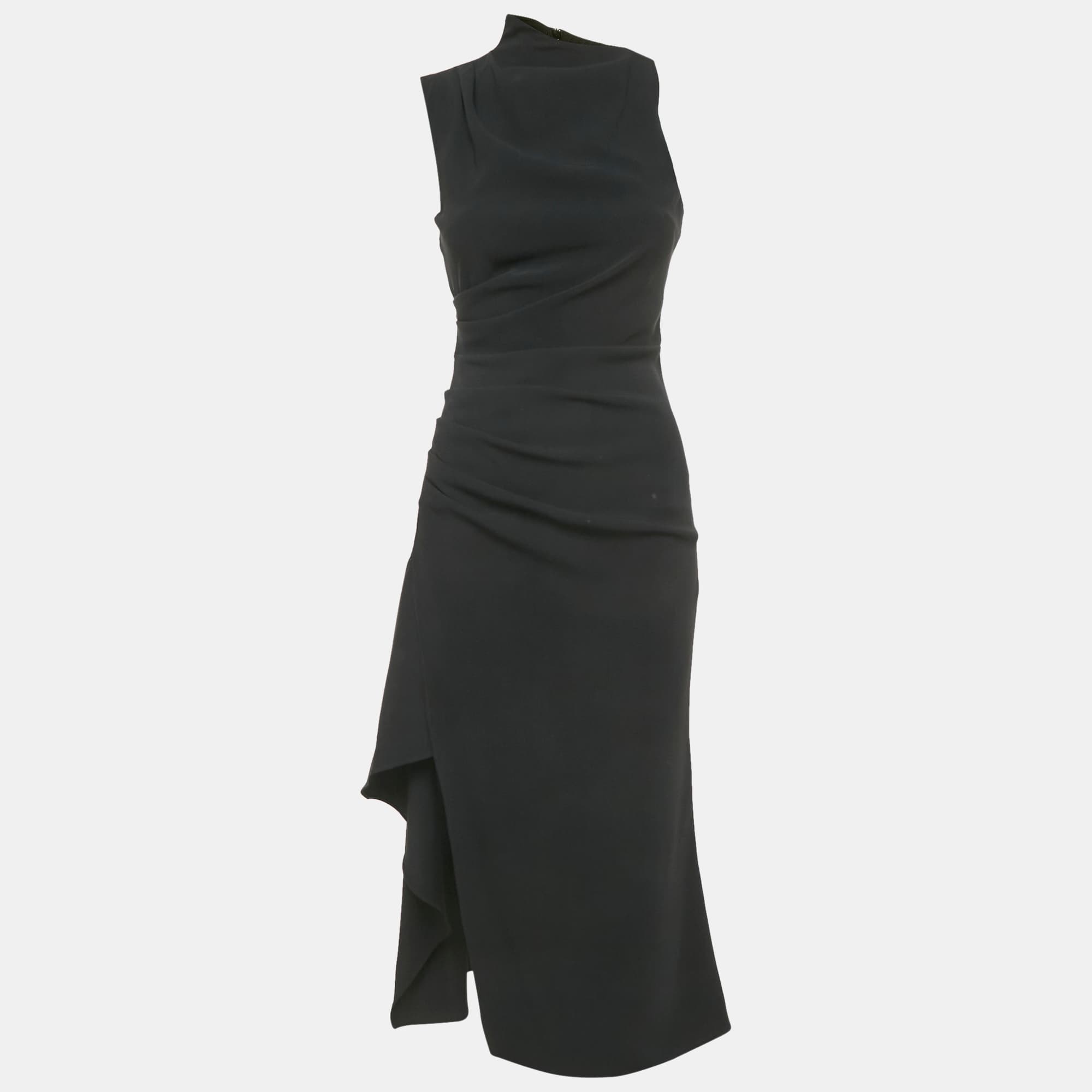 Elliatt Black Crepe High Neck Giovanna Dress XS
