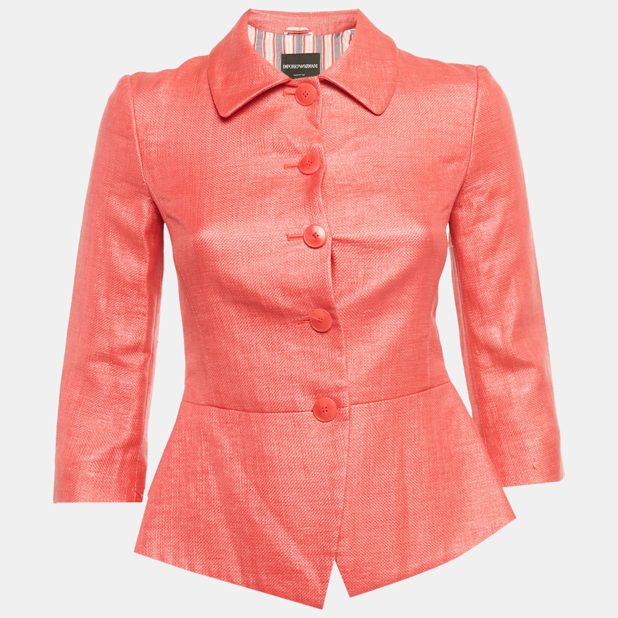 Emporio Armani Pink Basket Weave Jacket S