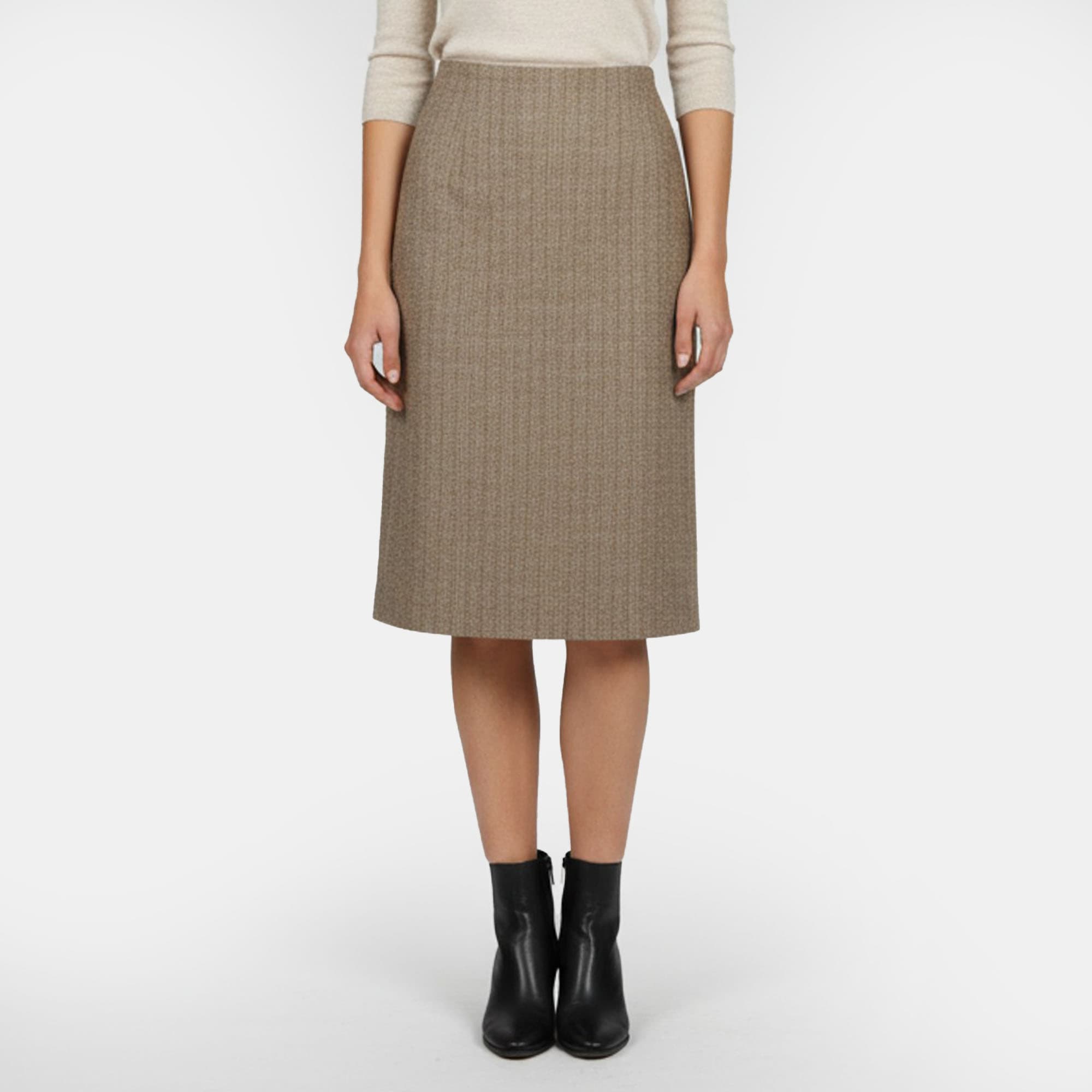 Escada Brown Wool Blend Fitted Roselore Maxi Skirt L