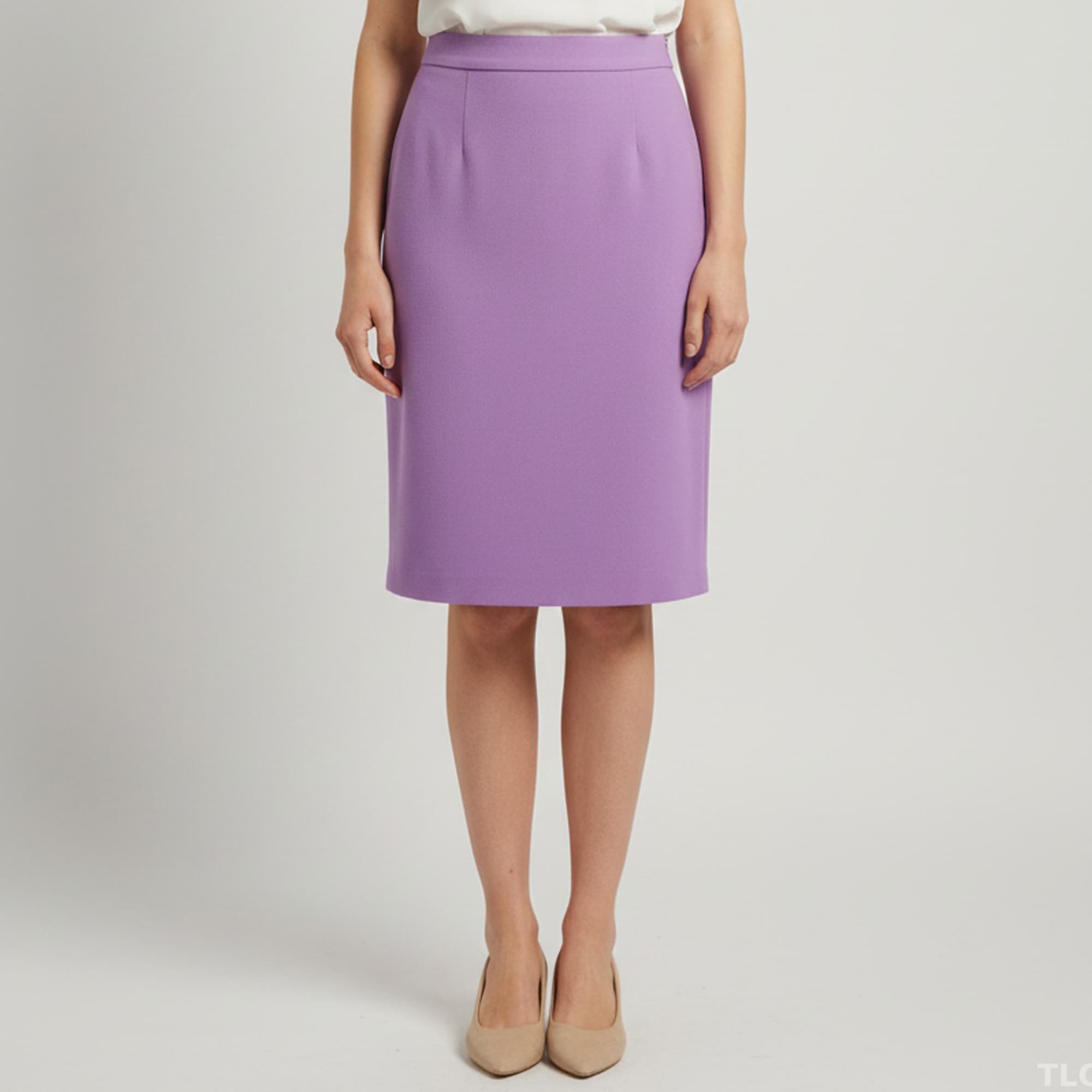 Escada Purple Wool Blend Pencil Skirt XL