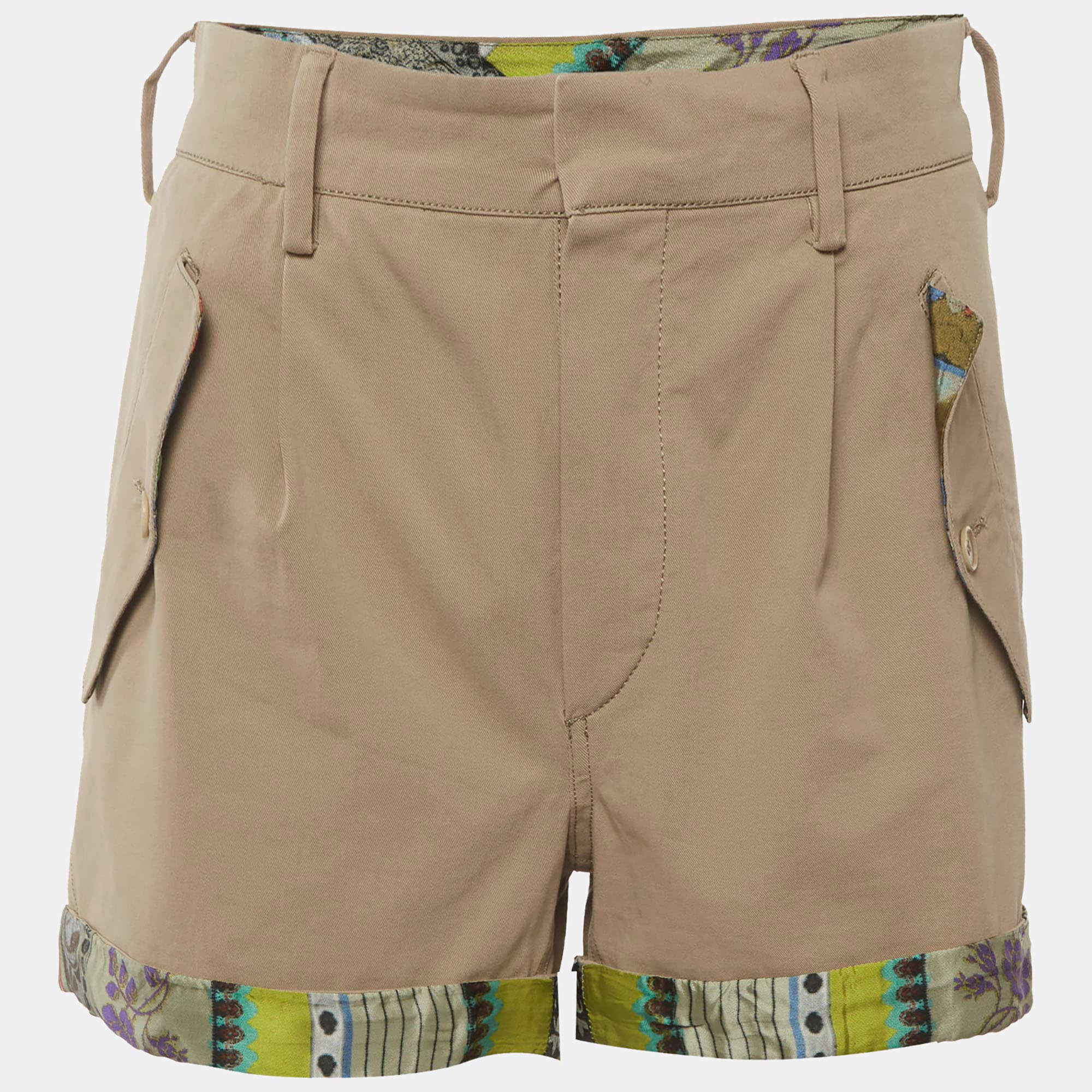 Etro Brown Gabardine Shorts M