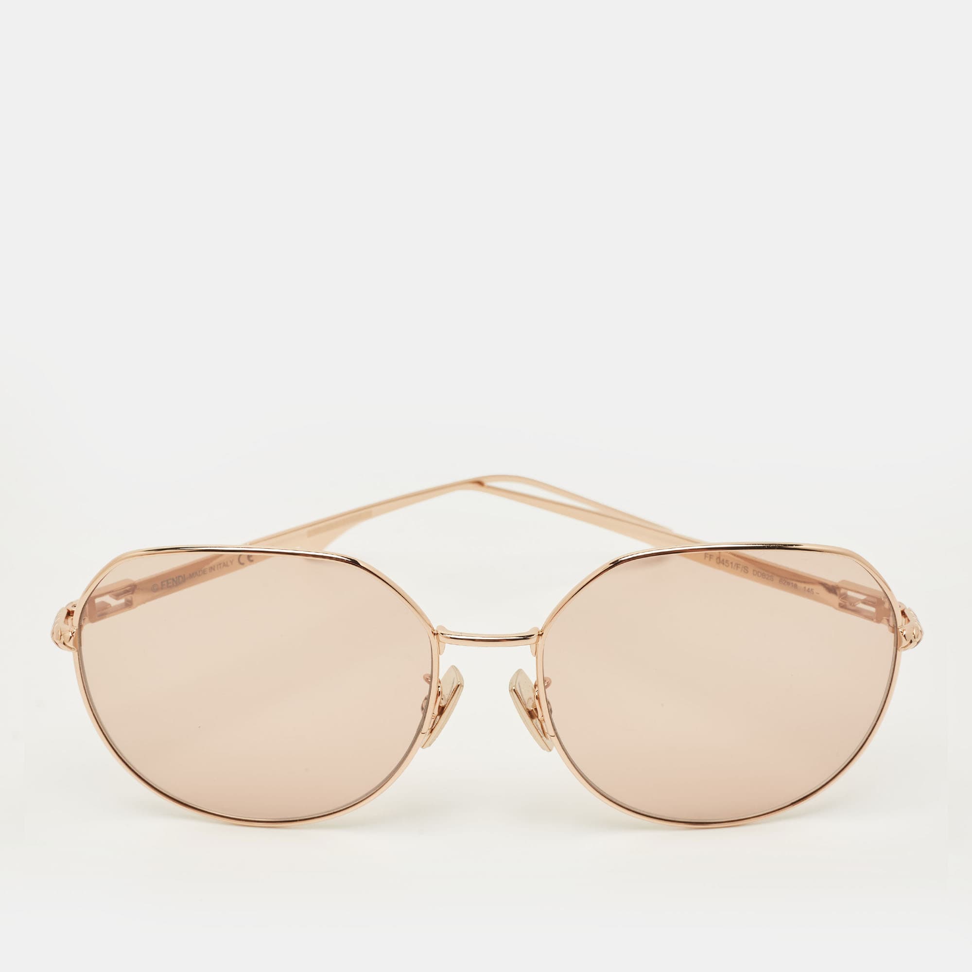 Fendi Peach/Rose Gold FF0451/F/S Oversized Sunglasses