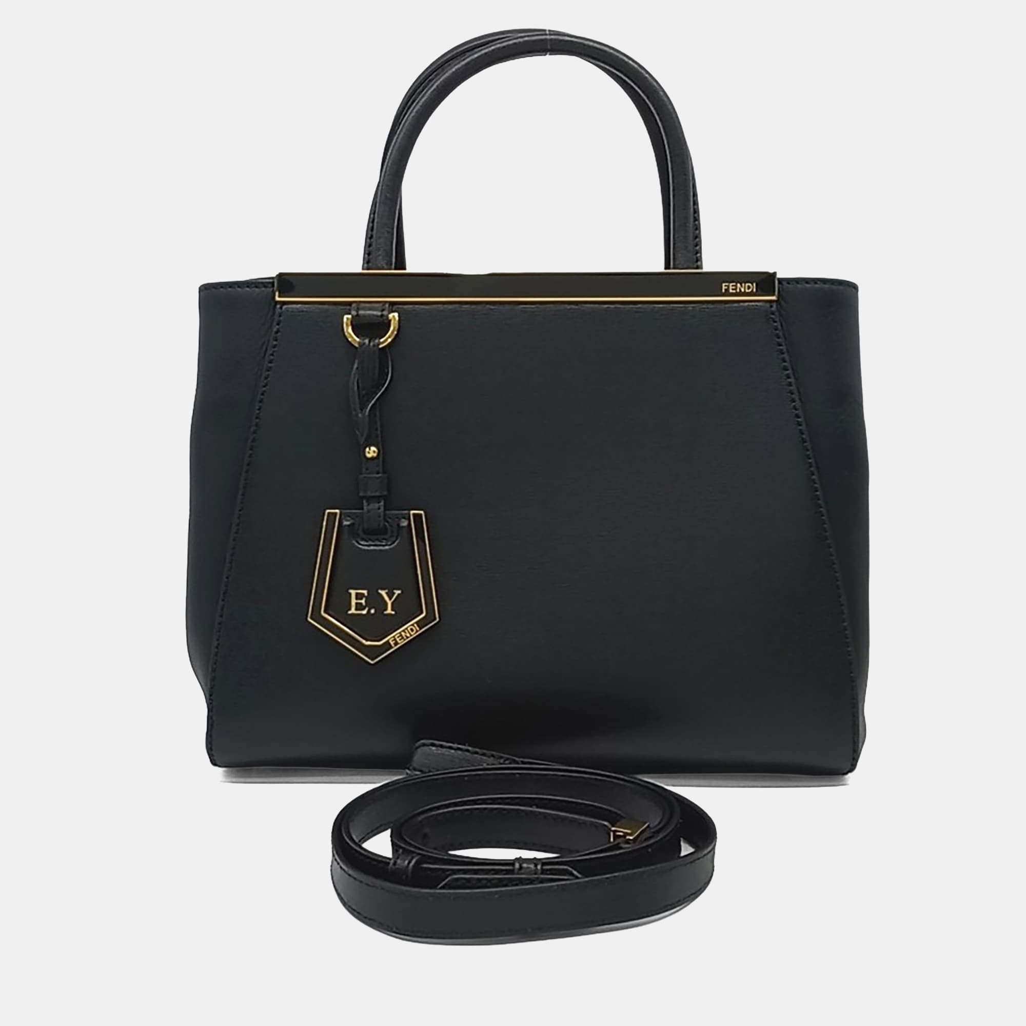 Fendi Black Leather Toujours Small