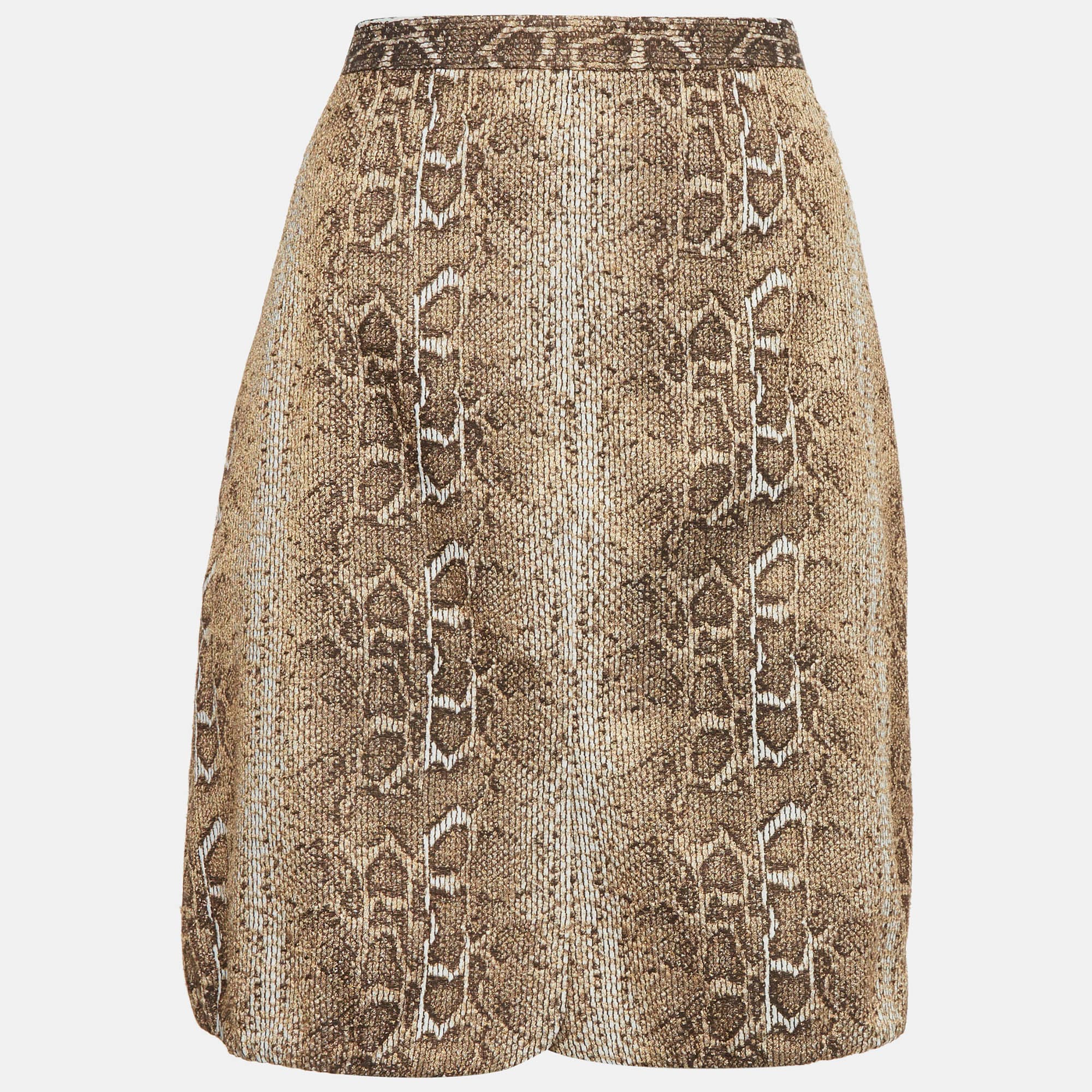 Giorgio Armani Beige Jacquard Short Skirt M