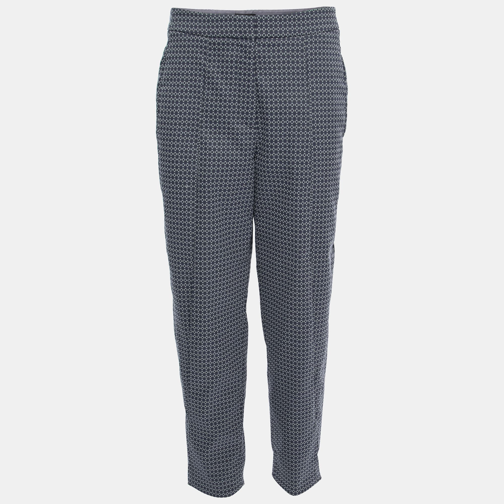 Giorgio Armani Purple & Grey Patterned Knit Pants M