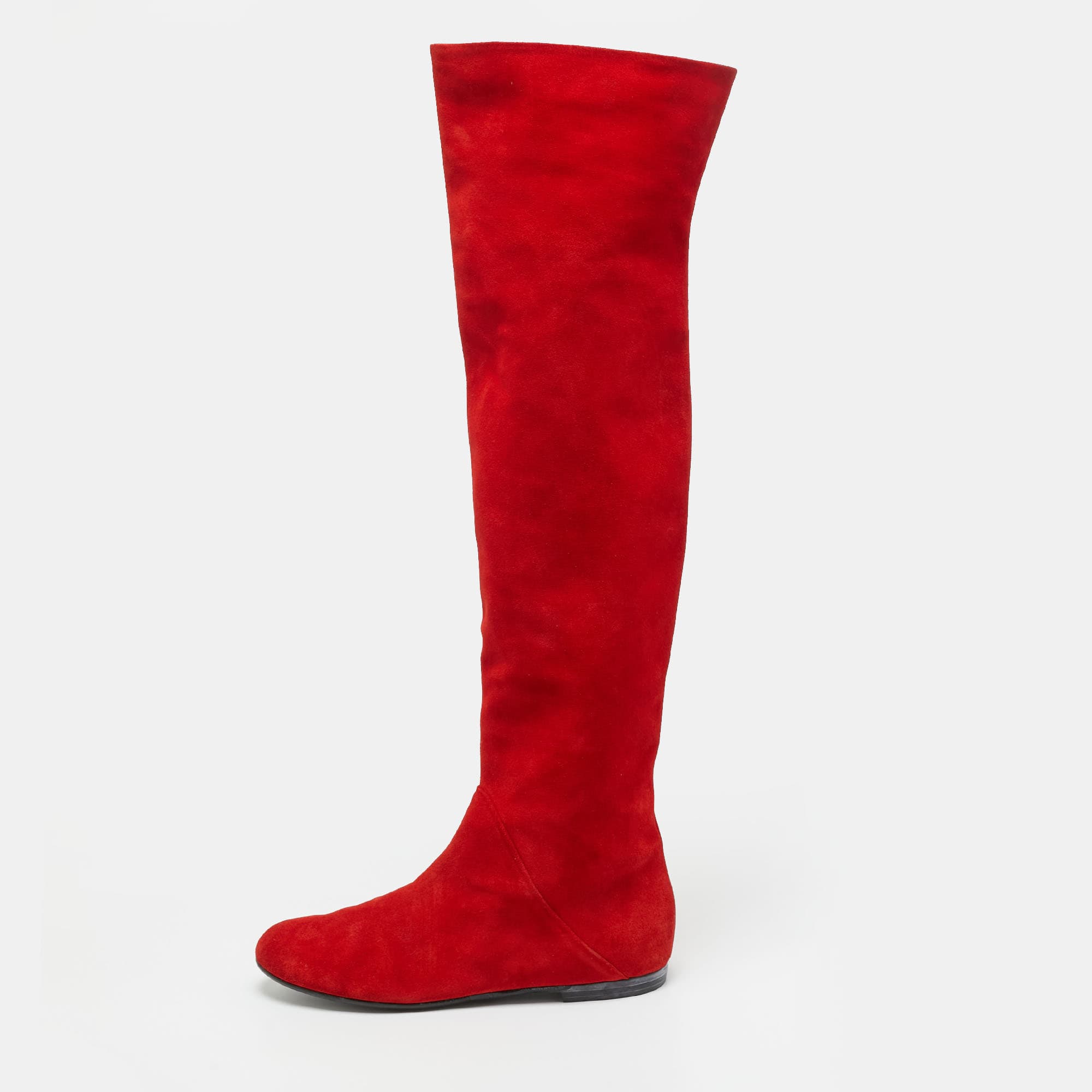 Giuseppe Zanotti Sandra Size 40 Red Suede Knee Length Boots
