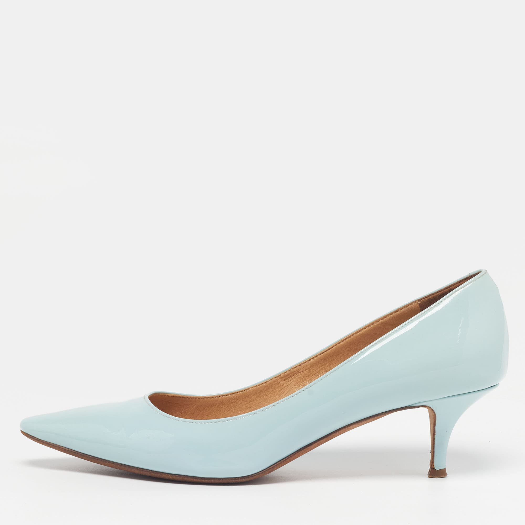 Giuseppe Zanotti Size 39 Blue Patent Leather Pointed Toe Pumps