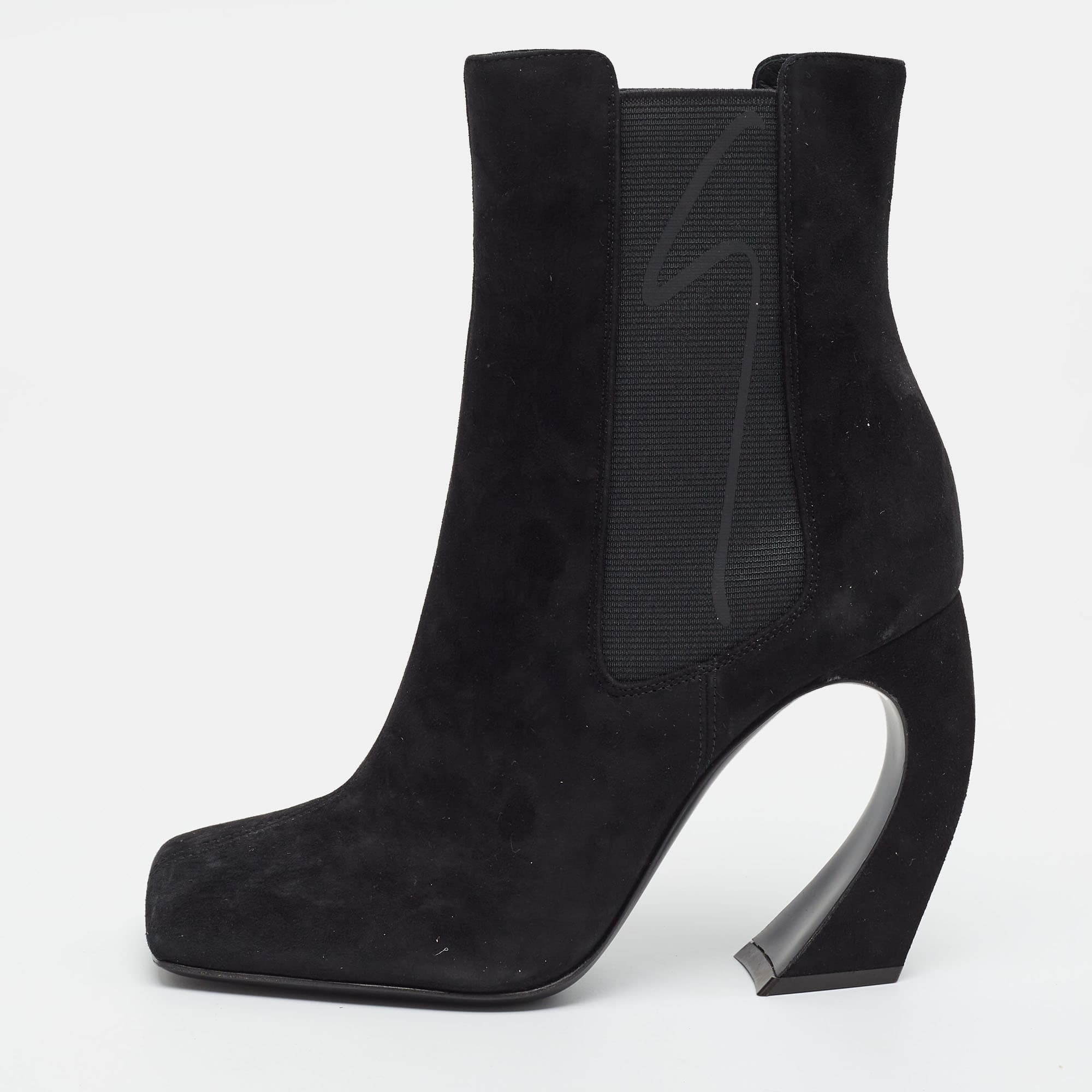 Giuseppe Zanotti Starwars Size 37 Black Suede Ankle Length Boots