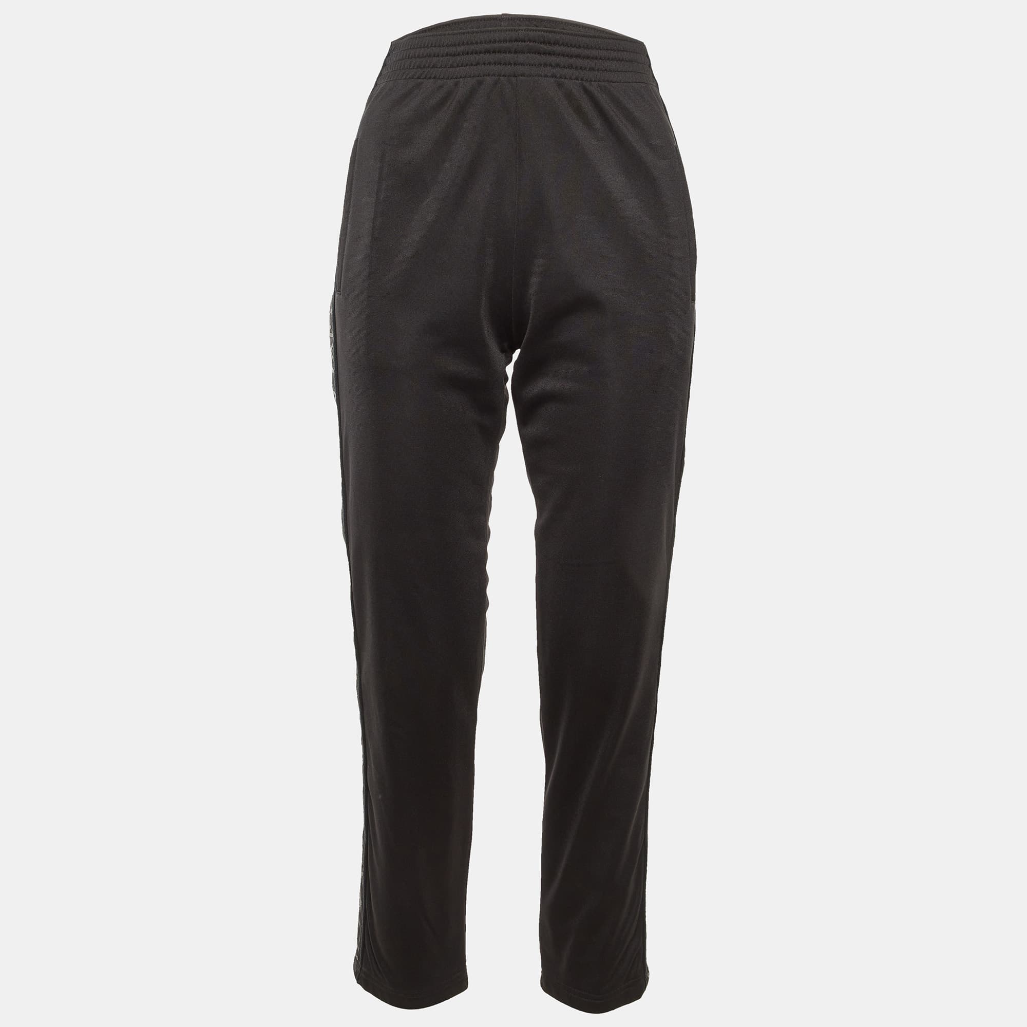 Givenchy Black Jersey Logo Tape Detail Track Pants S