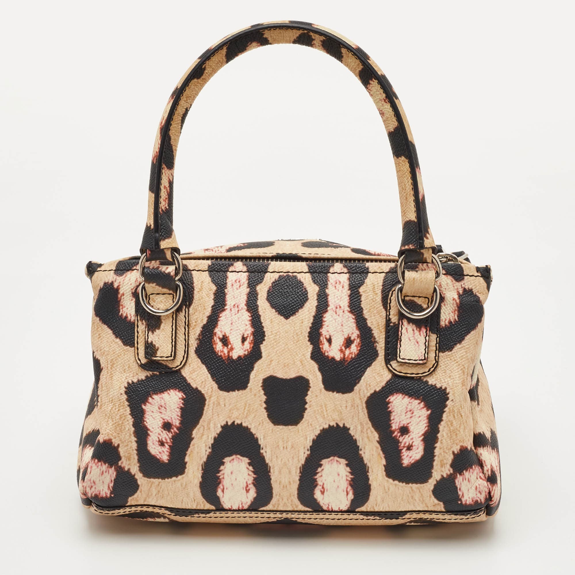 Givenchy Pandora Small Beige/Black Animal Print Leather Shoulder Bag