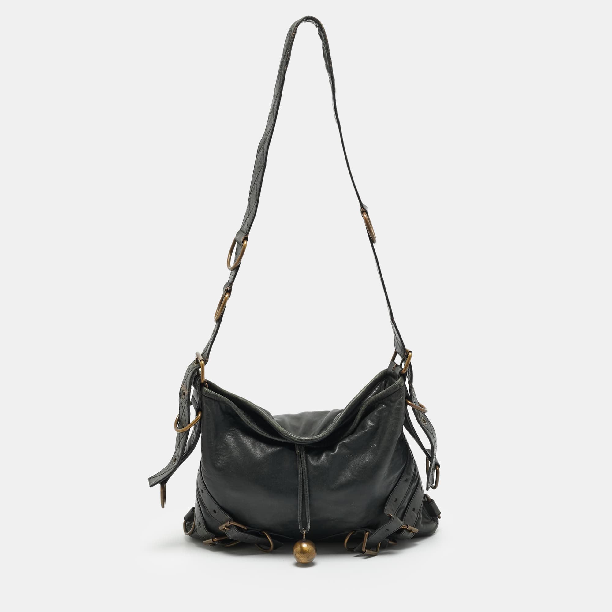 Givenchy Voyou Dakr Green Leather Messenger Bag