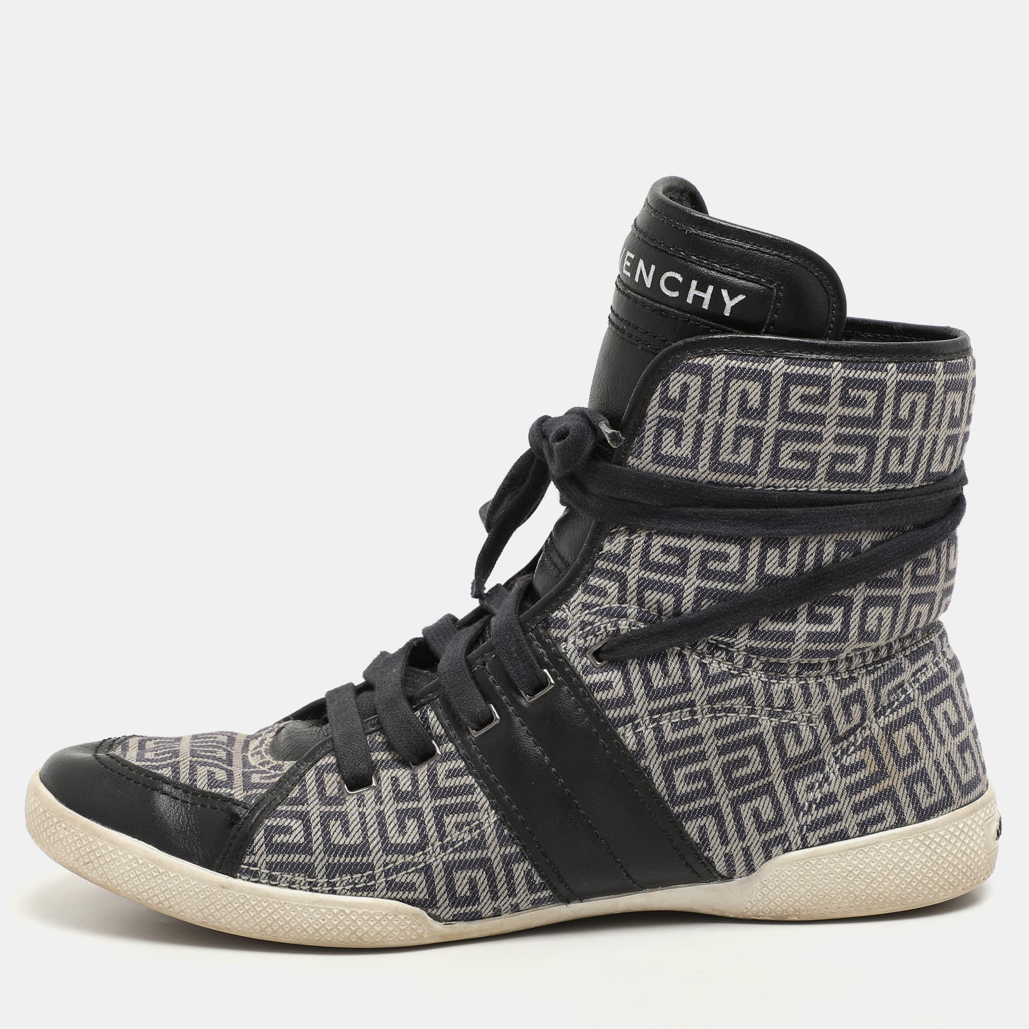 Givenchy Size 40 Blue Canvas High Top Sneakers