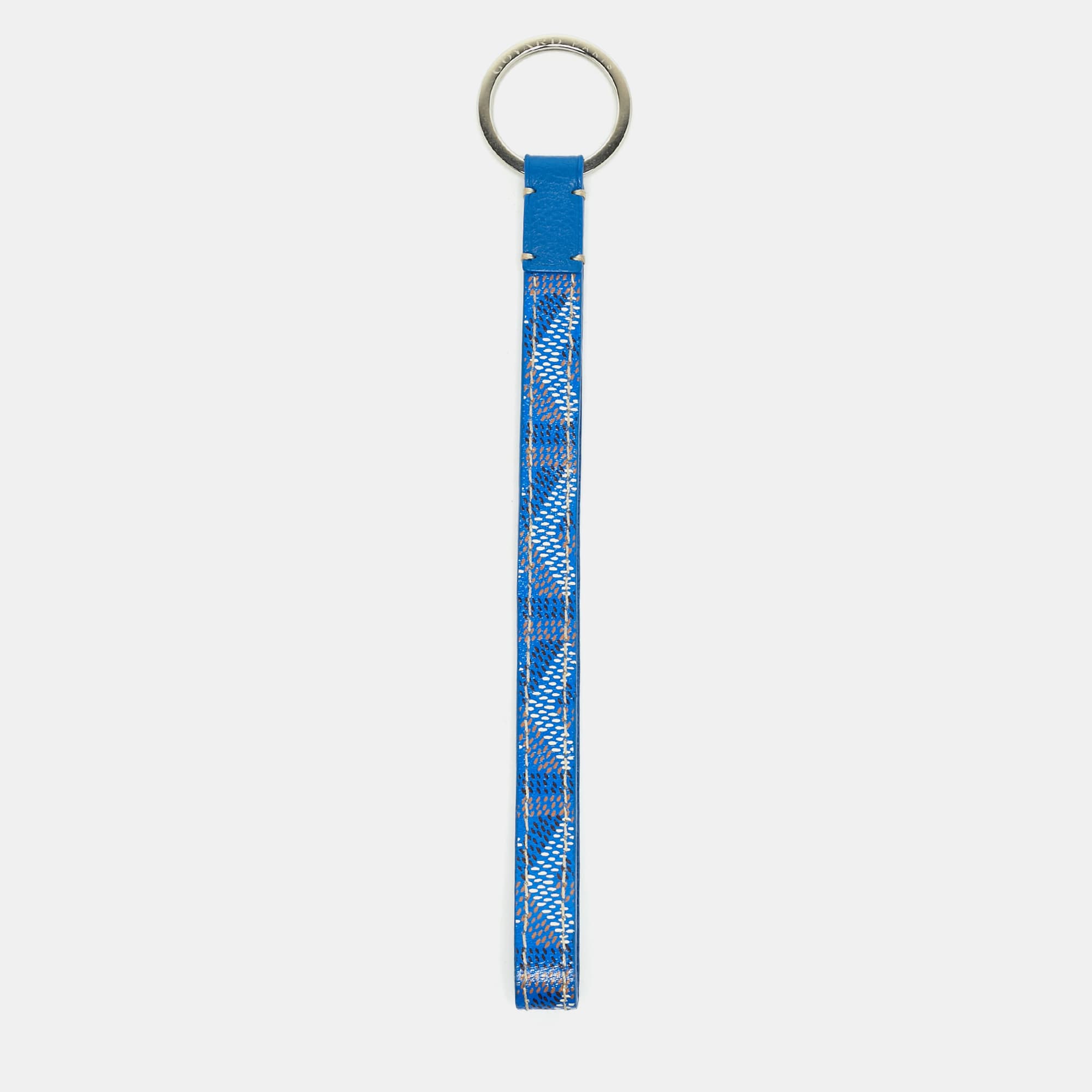 Goyard Sesame Key Ring Blue Goyardine Coated Canvas and Leather