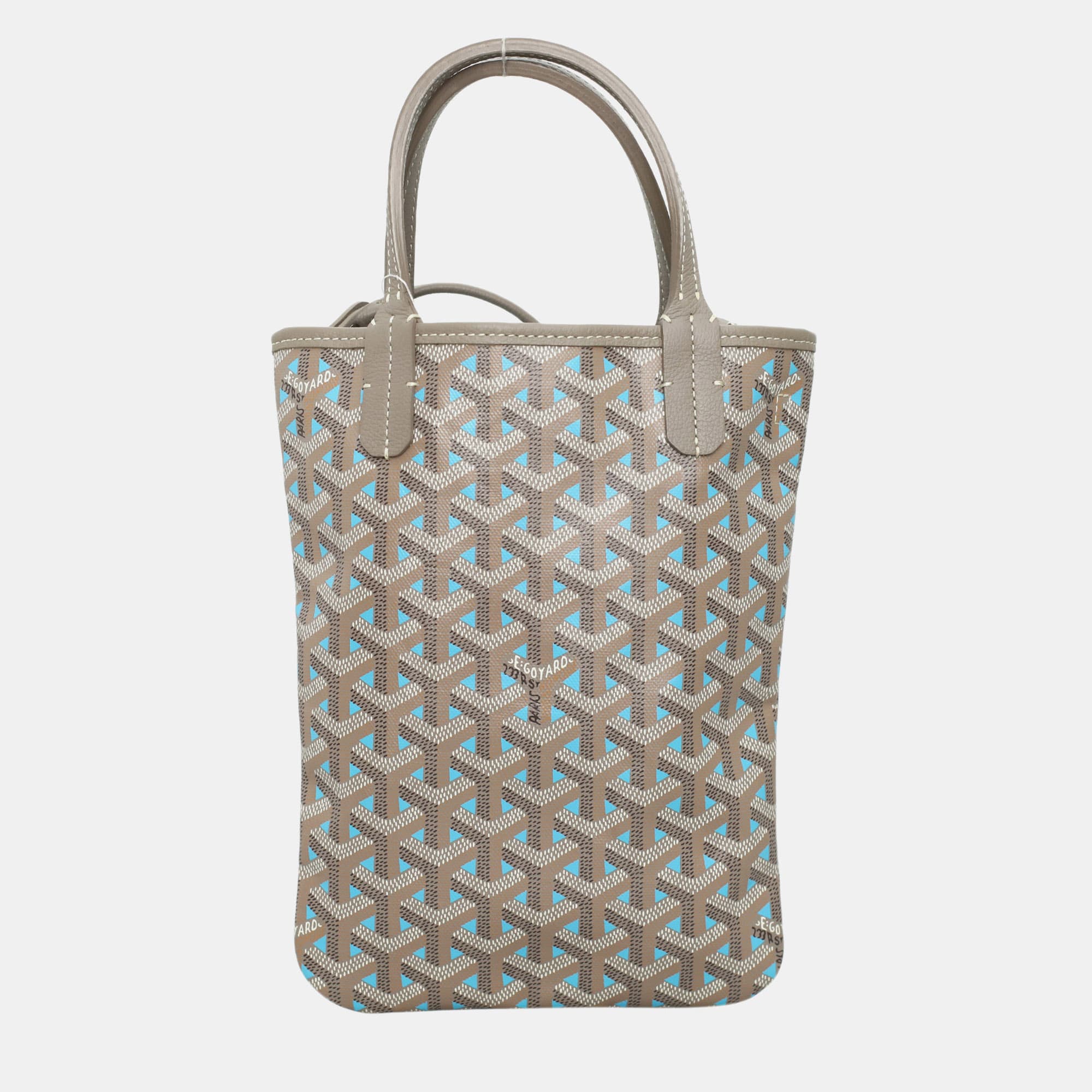 Goyard Poitiers Claire-Voie Mini Grey Goyardine Canvas Top Handle Bag