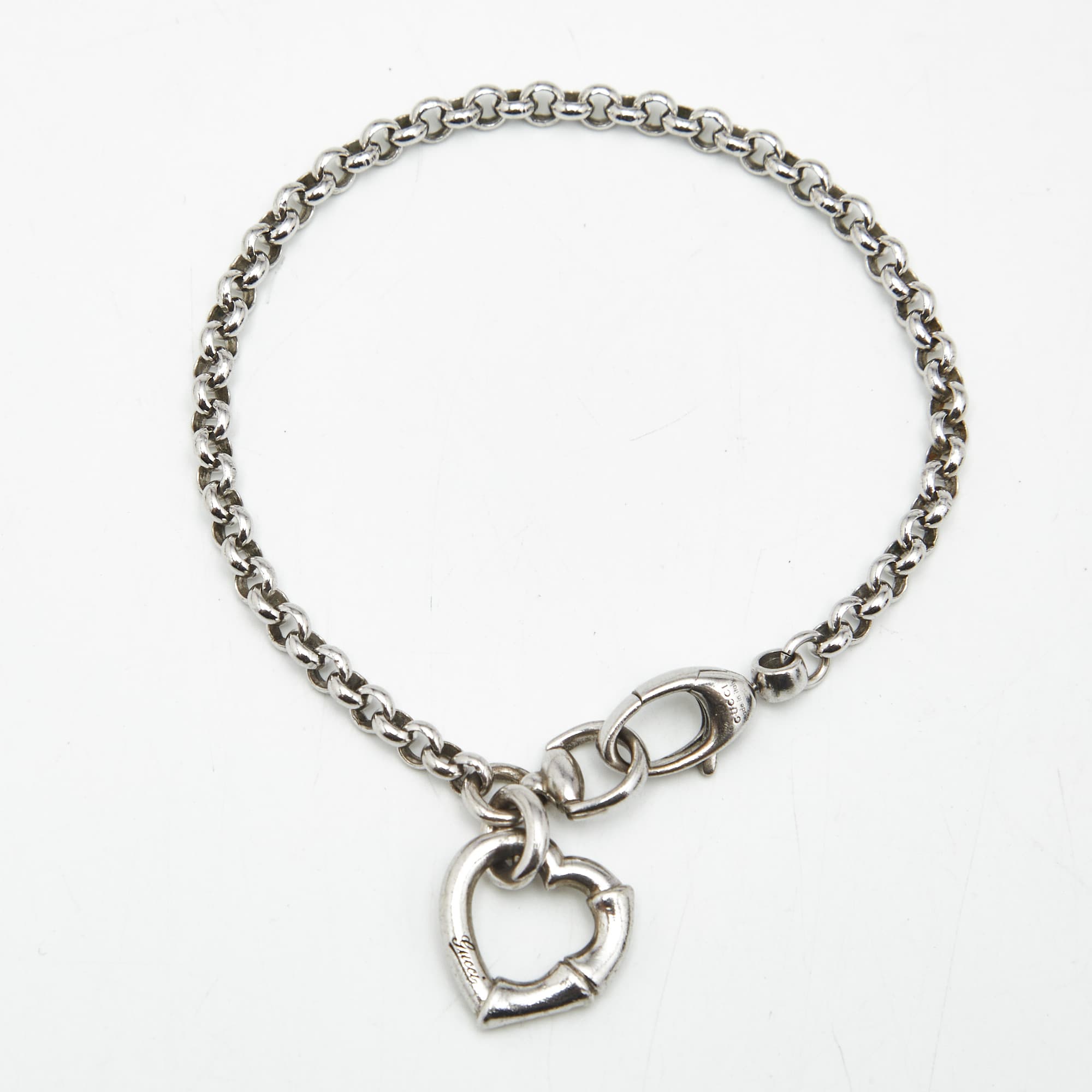 Gucci Bamboo Heart Sterling Silver Bracelet