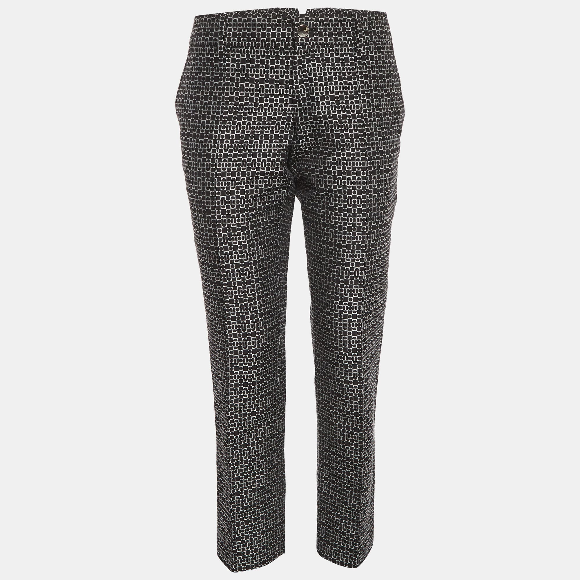 Gucci Black Jacquard Slim Fit Trousers M