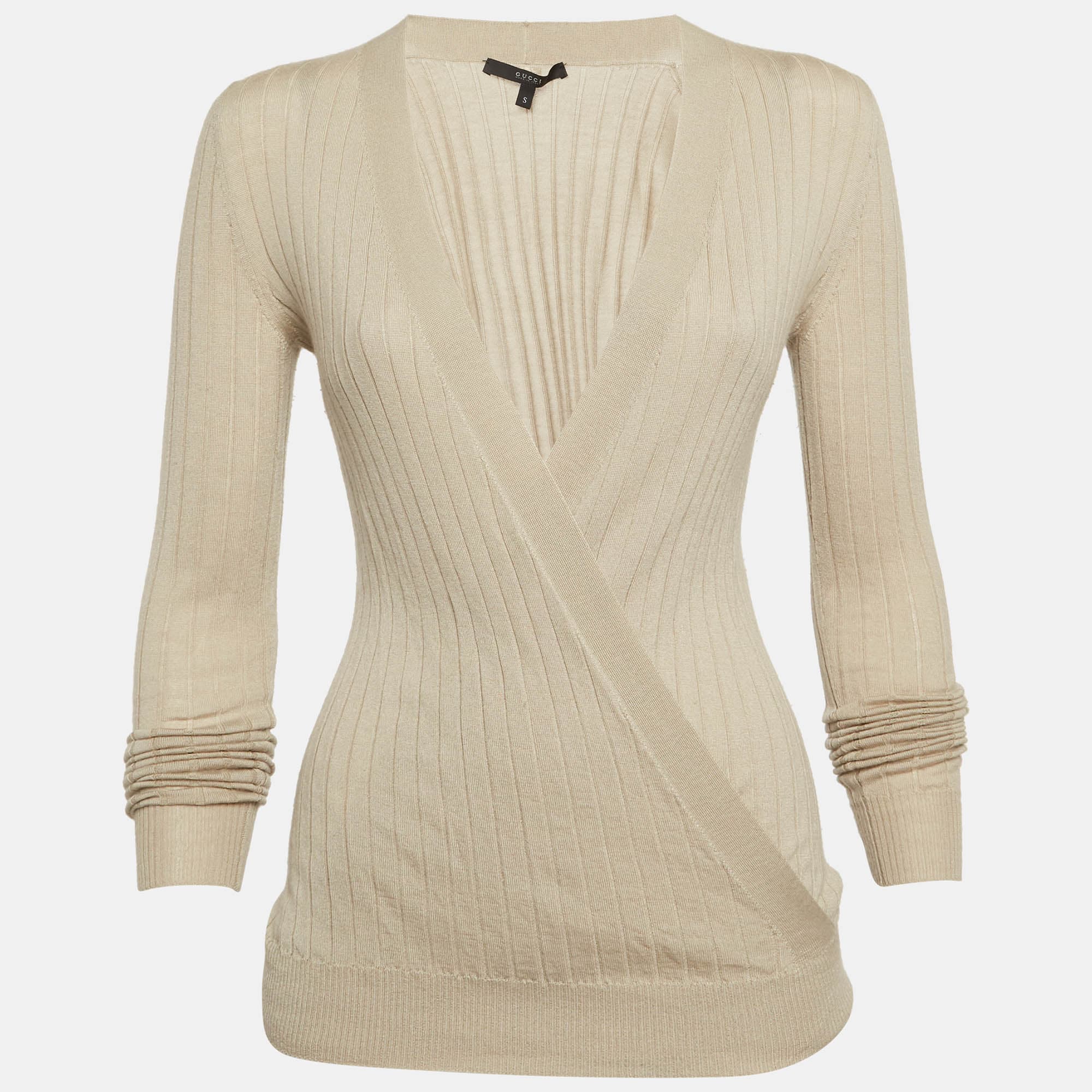 Gucci Beige Knitted Knitwear S