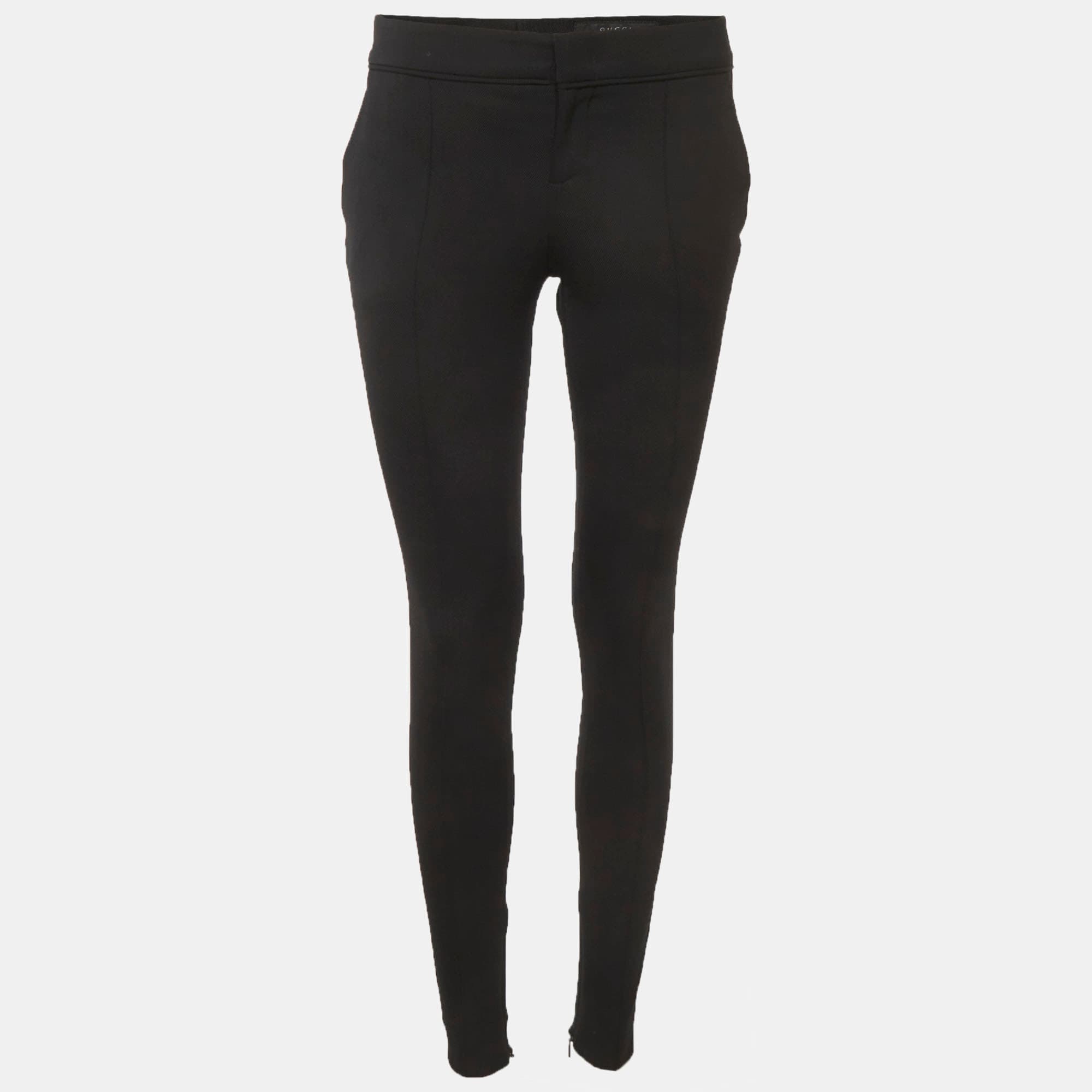 Gucci Black Gabardine Skinny Trousers S