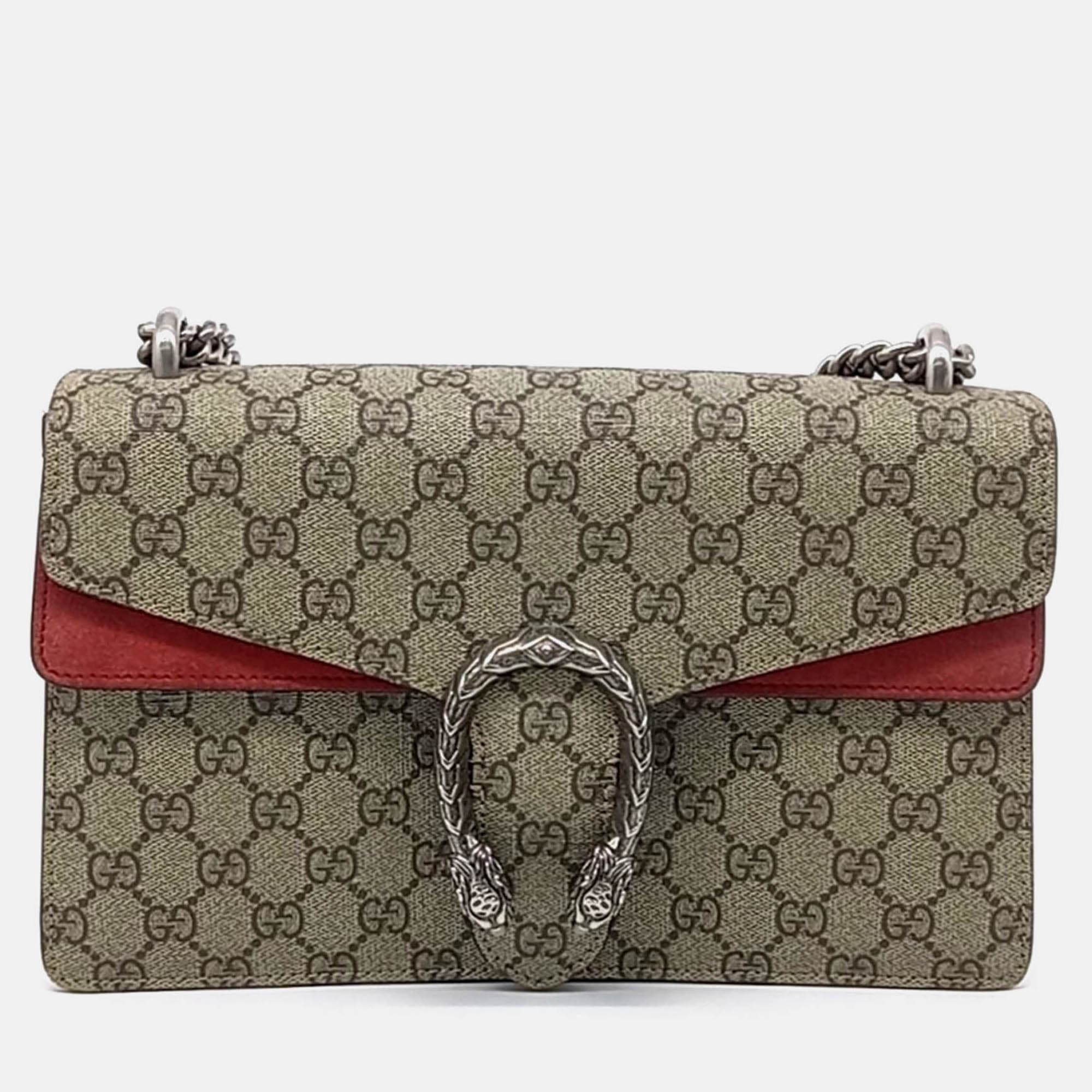 Gucci Beige Coated canvas Dionysus Chain Shoulder Bag