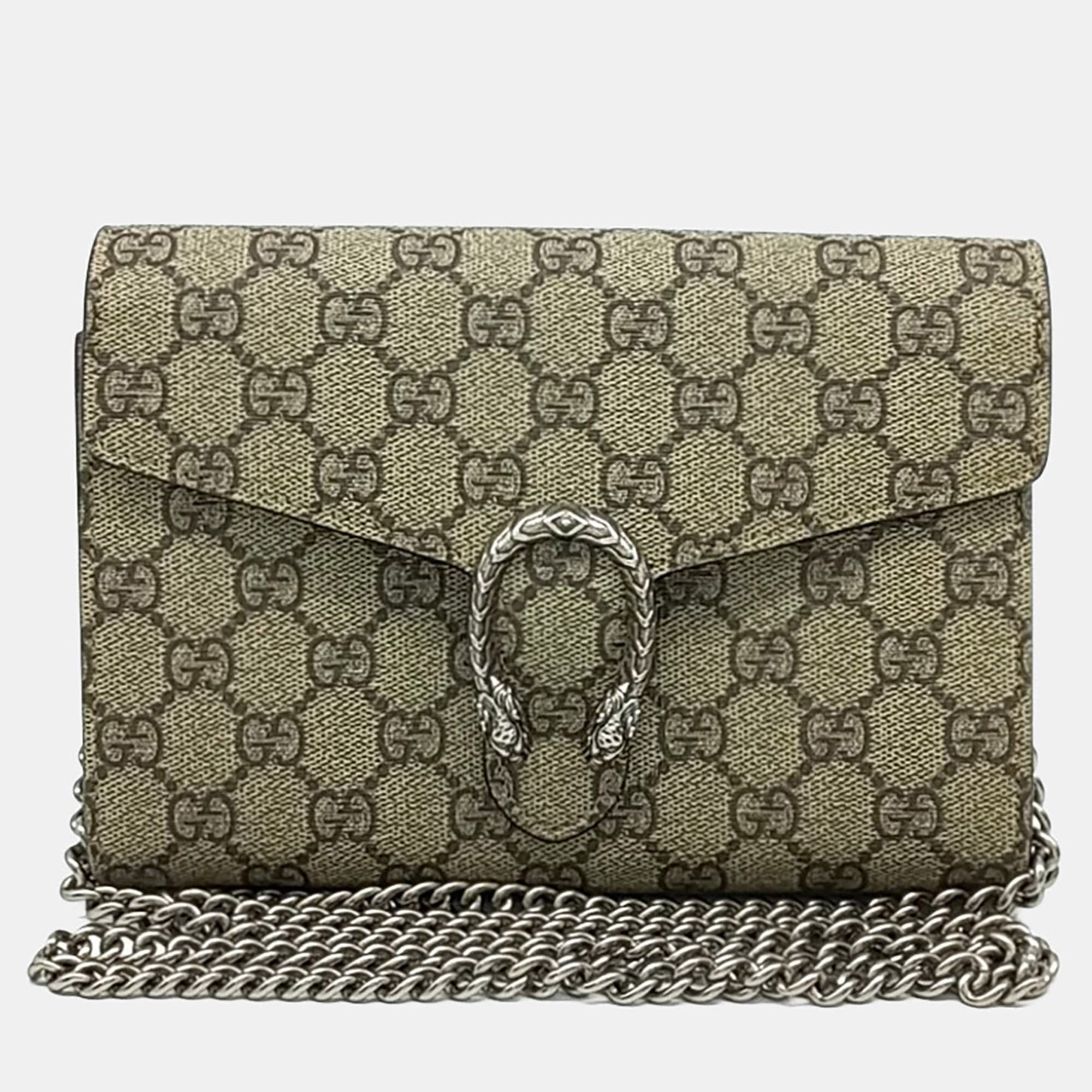 Gucci Beige PVC Dionysus Mini Chain Bag (401231)
