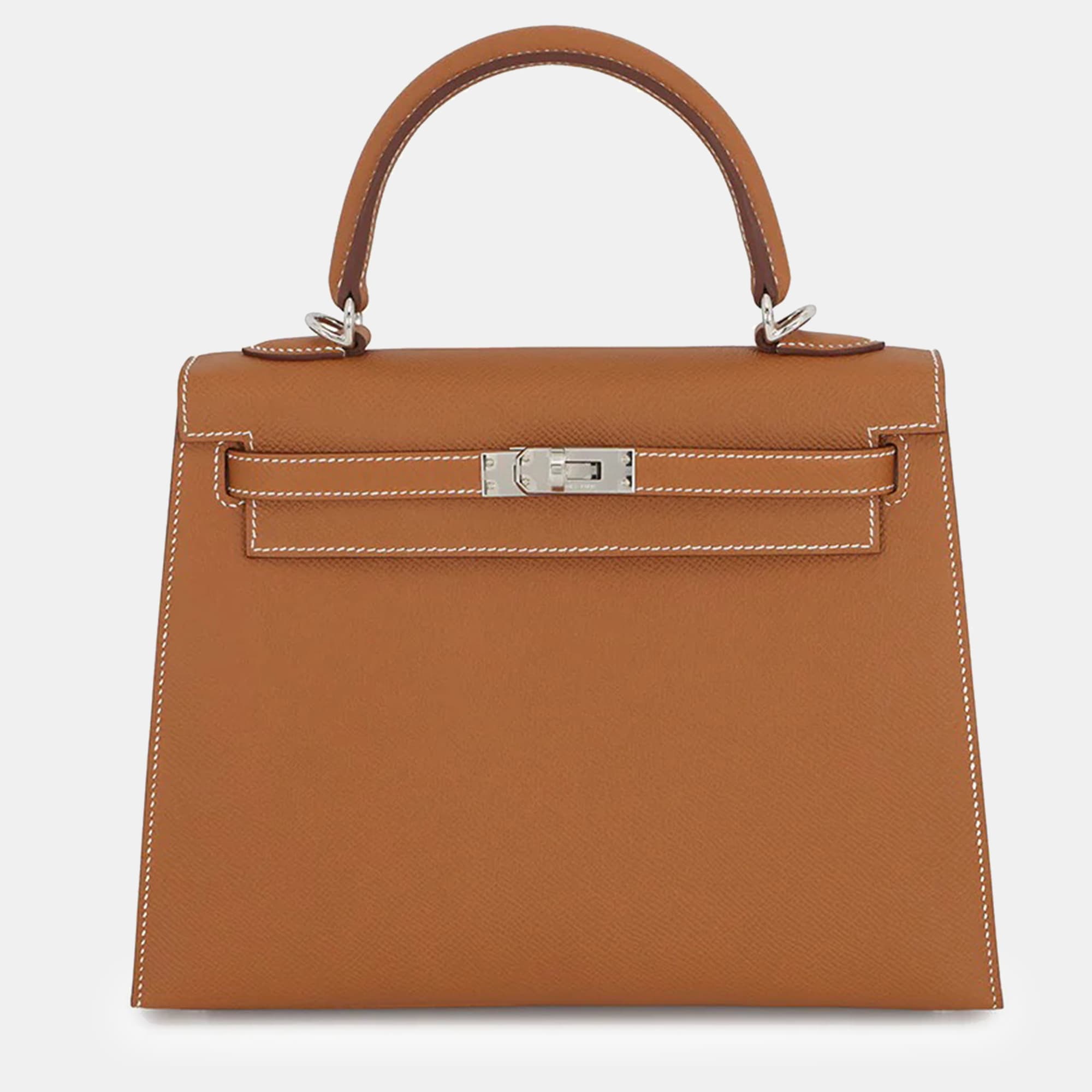 Hermes Kelly Sellier 25 Gold Epsom Leather Top Handle Bag
